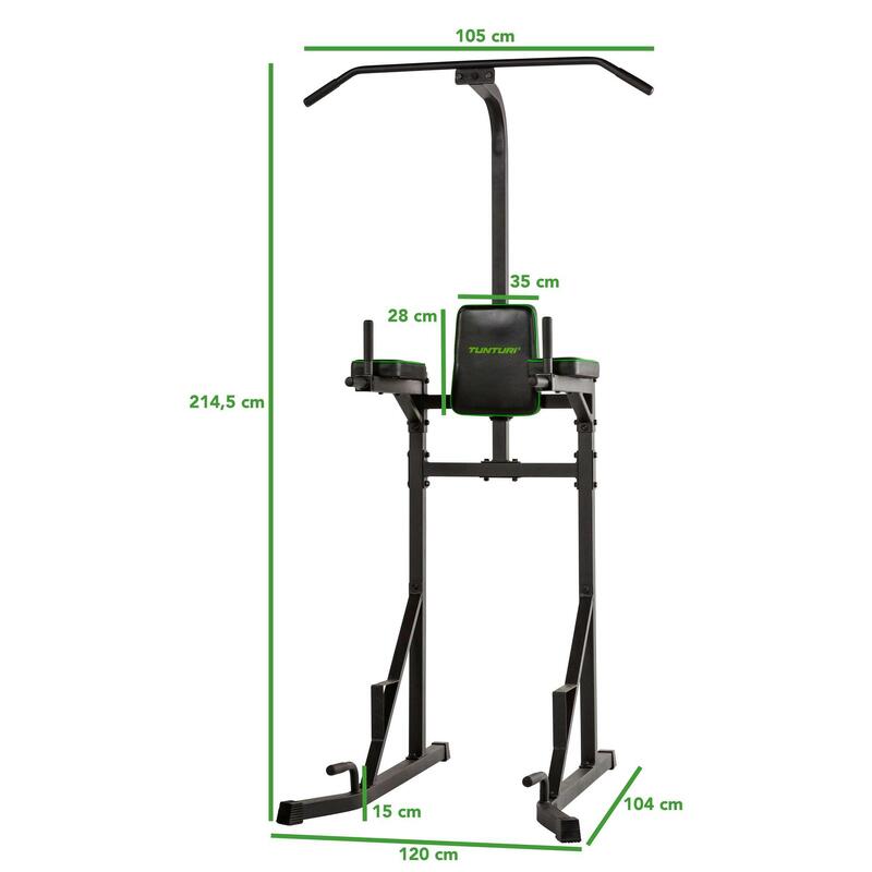 Aparat Multifunctional Tunturi PT20 Power Tower – Profesional, Compact,