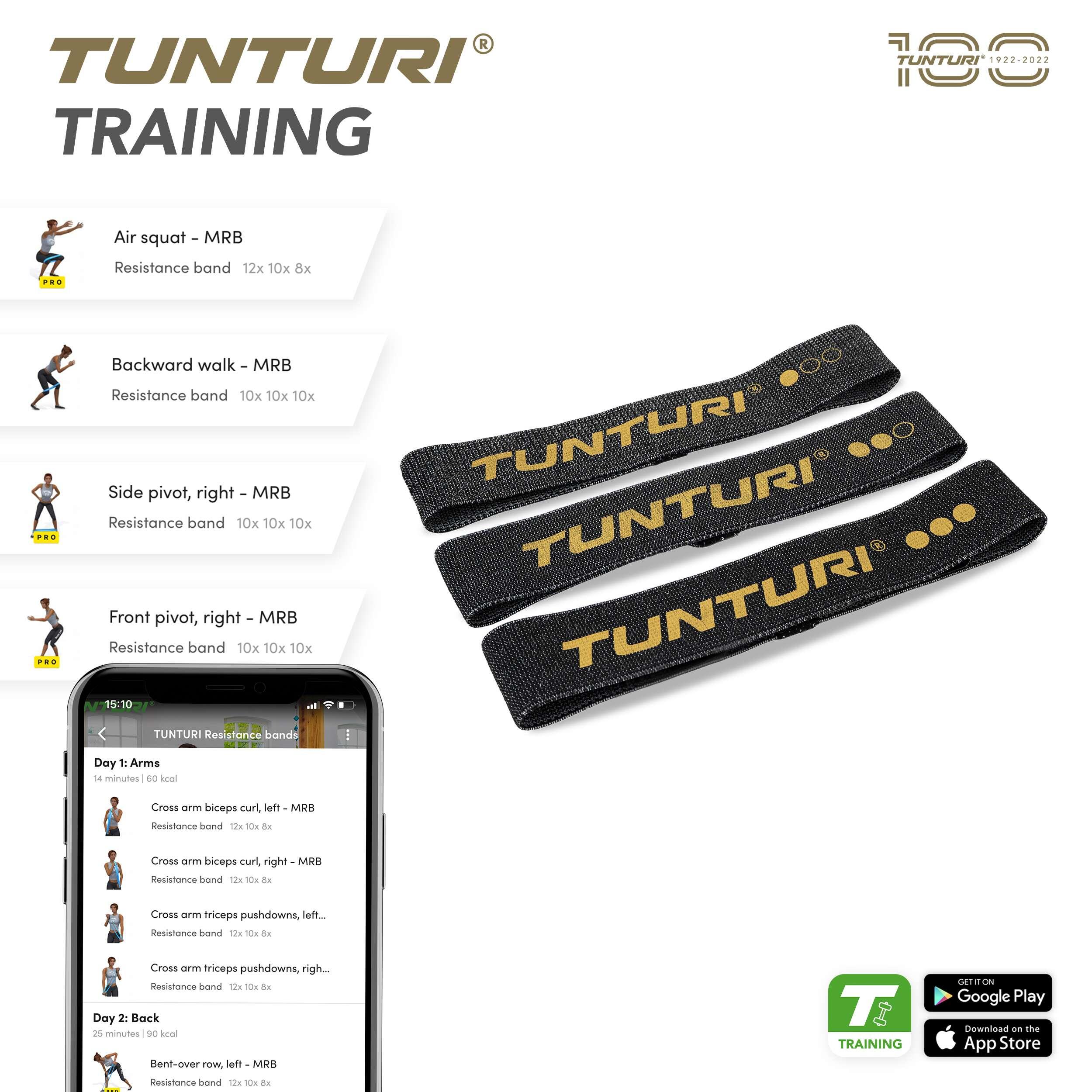 Sada textilních odporových gum TUNTURI Centuri - 3 kusy 5/5