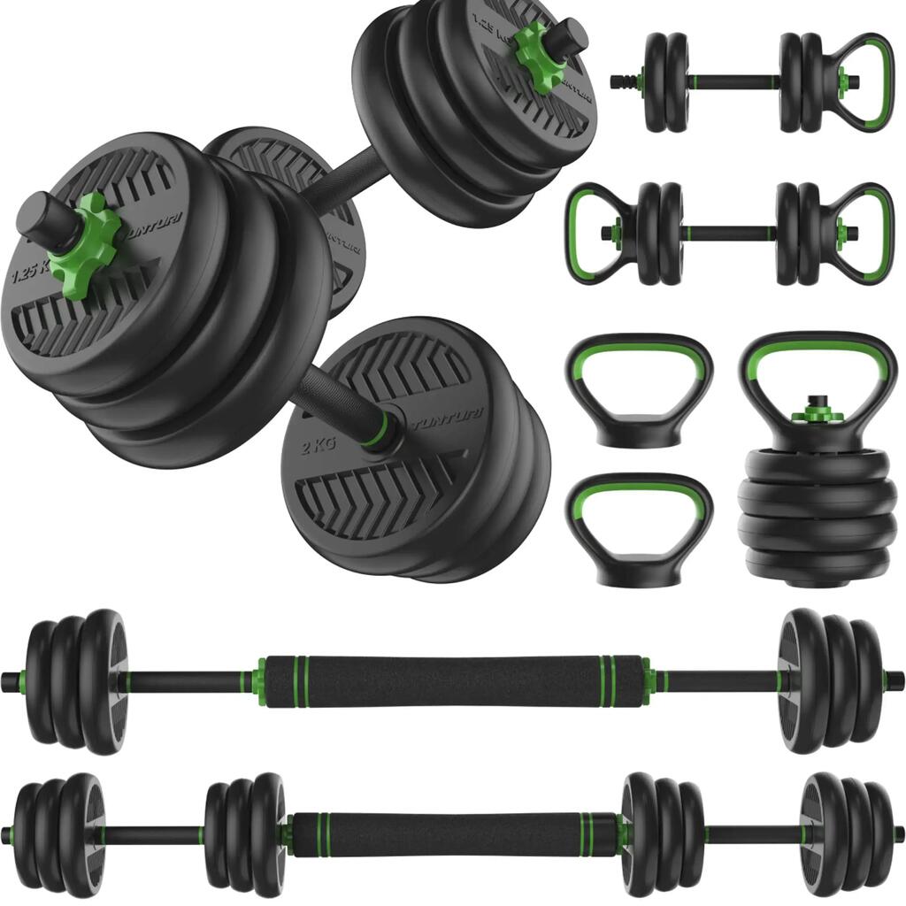 Rubber Barbell and Dumbbells - 20 kg Barbell Set - Barbell with Weights - 30 mm