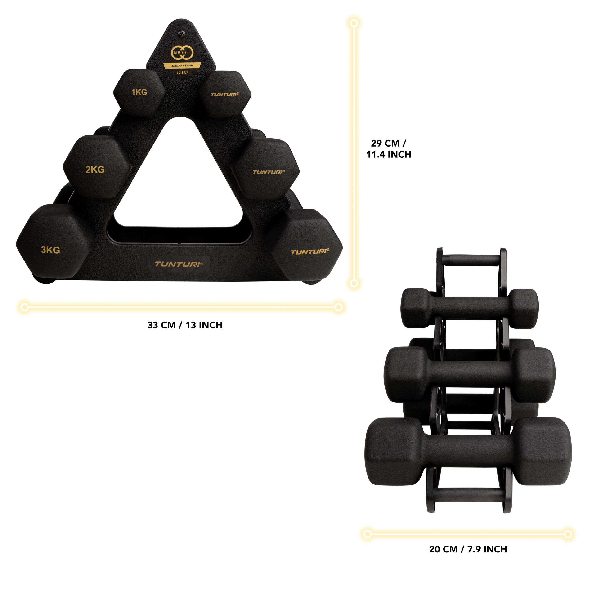 Jeu d'haltères - 3 paires - Support de rangement inclus - noir - Pour la maison 3/8