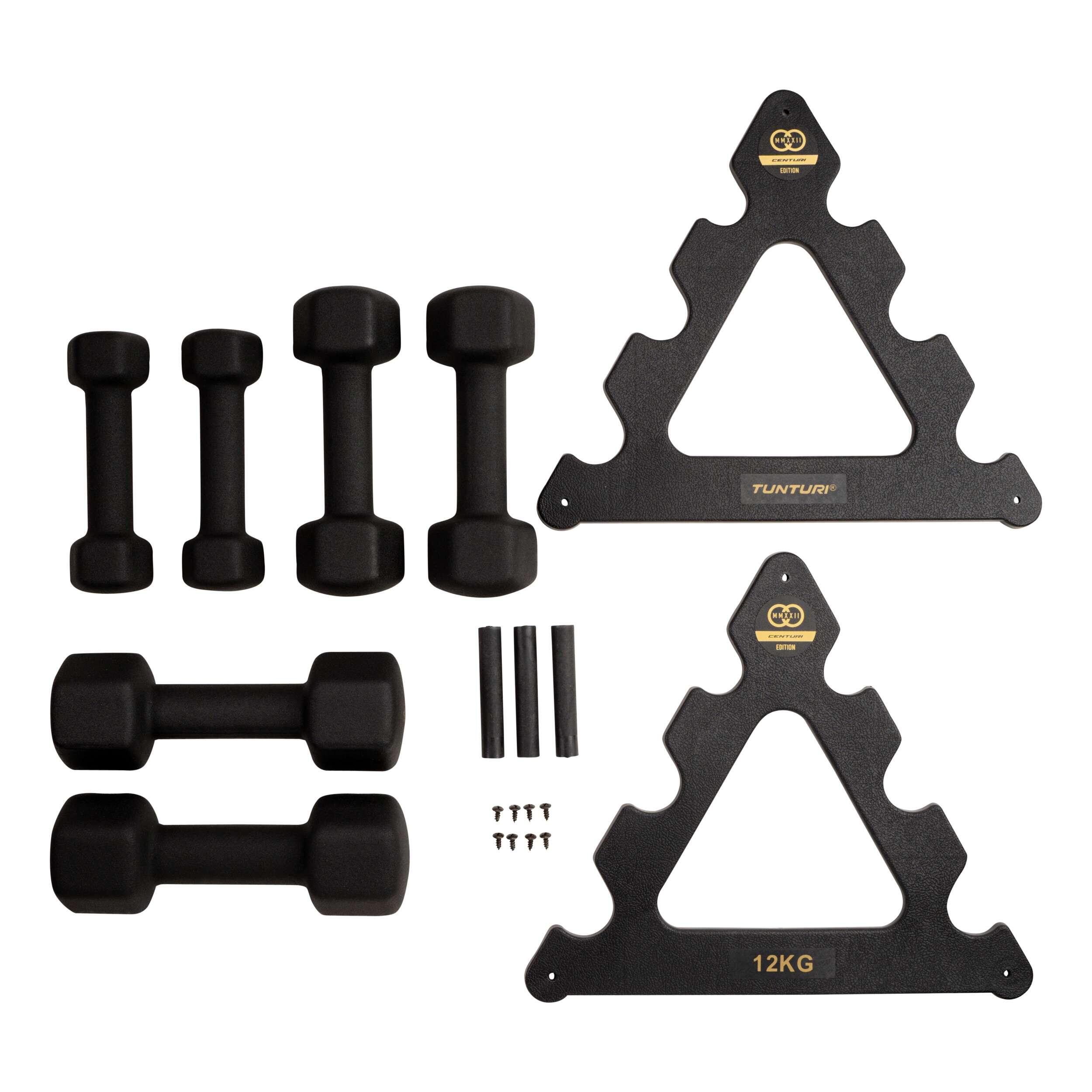 Jeu d'haltères - 3 paires - Support de rangement inclus - noir - Pour la maison 2/8