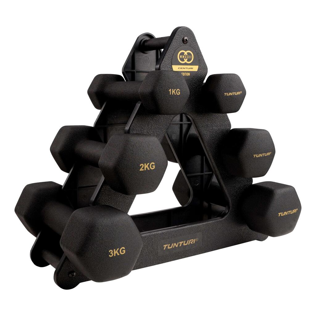 Neoprene Dumbbell set 3 pairs + stand