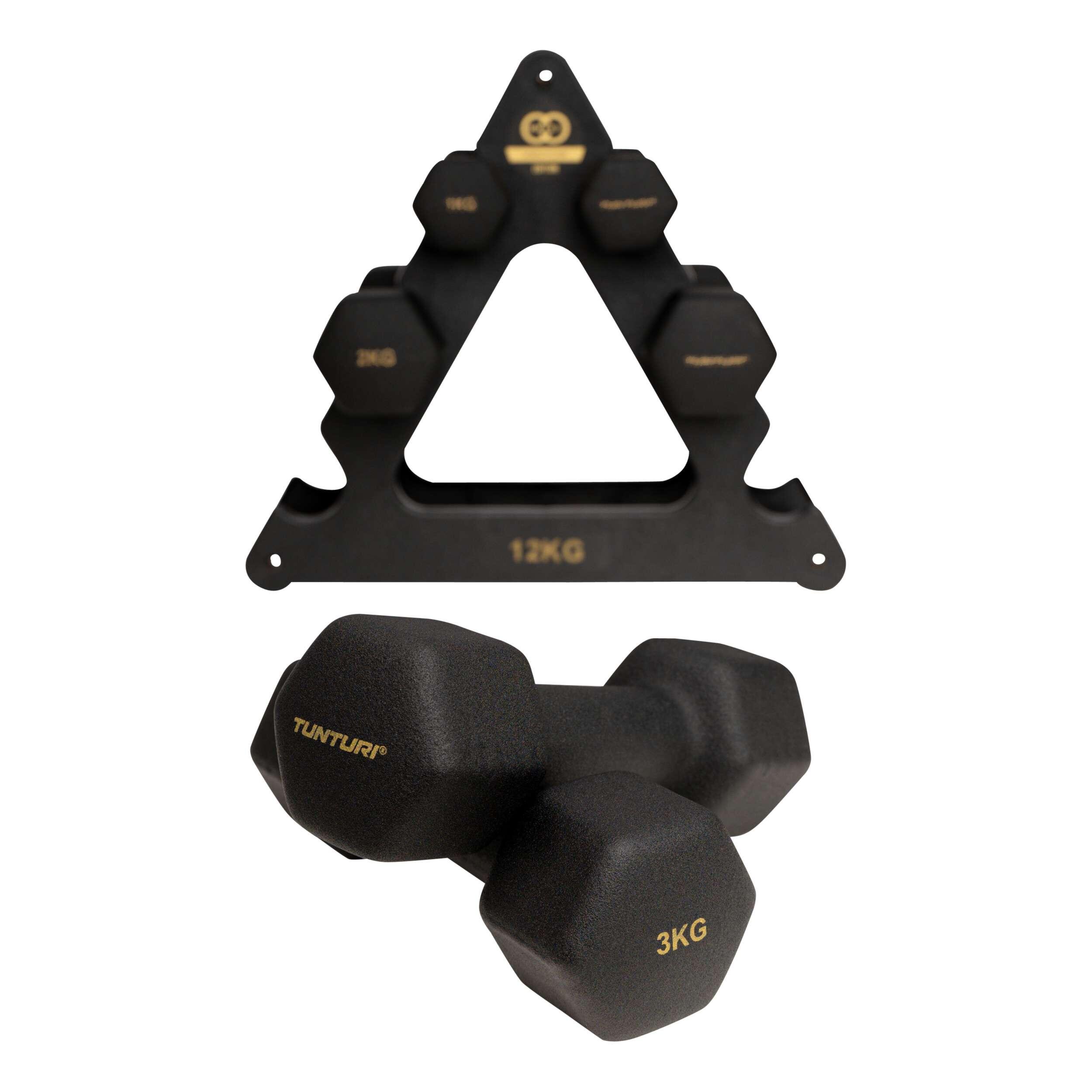 Jeu d'haltères - 3 paires - Support de rangement inclus - noir - Pour la maison 7/8