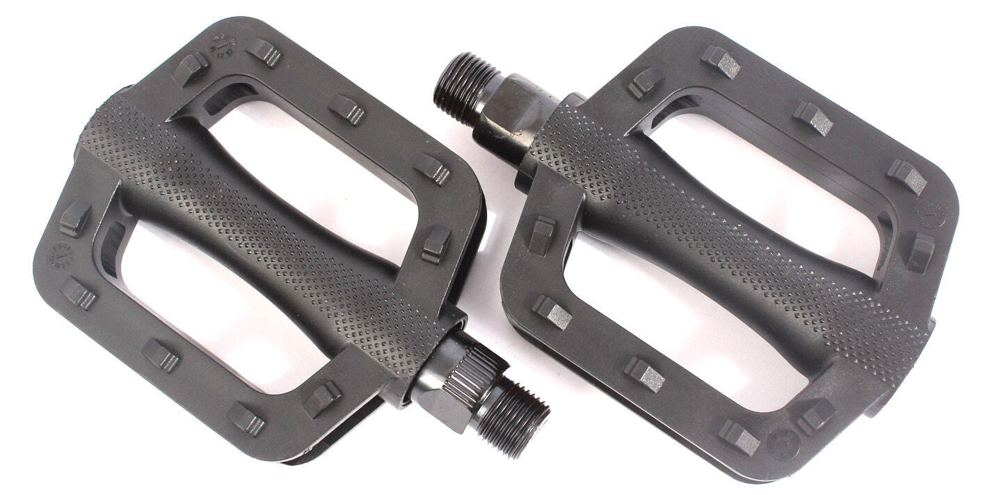 KHE BMX Pedales Acme PVC negro 1/2 Eje CrMo 100 mm de ancho solo 308 g