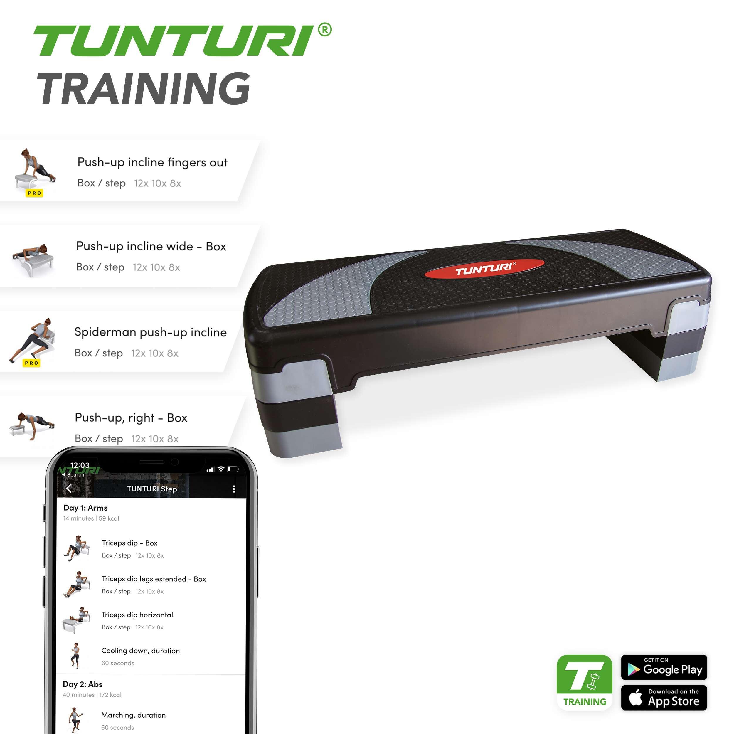 Aerobic step easy - Fitness step - Verstelbaar - Aerobics stepper - Zwart