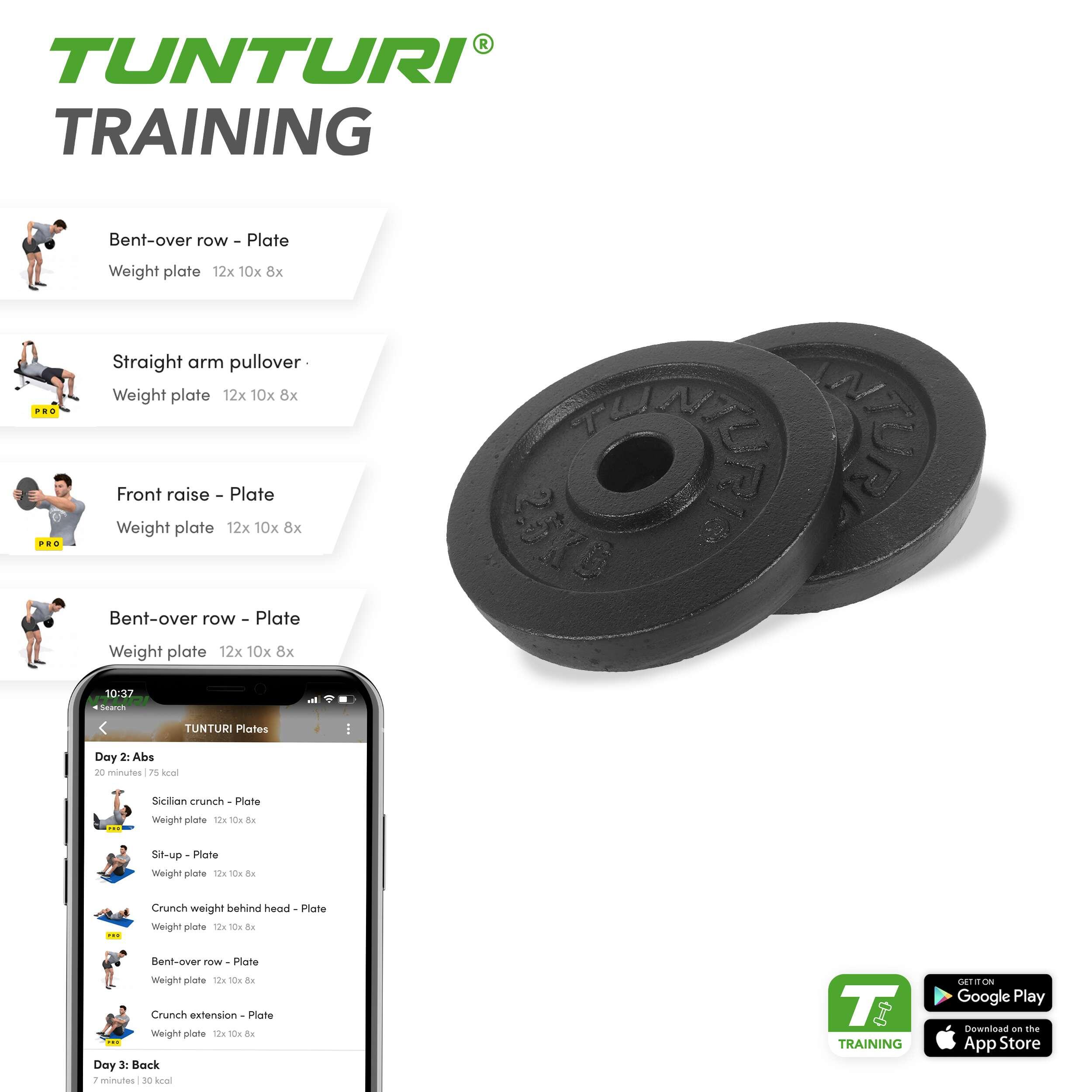 Talerze Tunturi czarne 2,5 kg, para 3/3