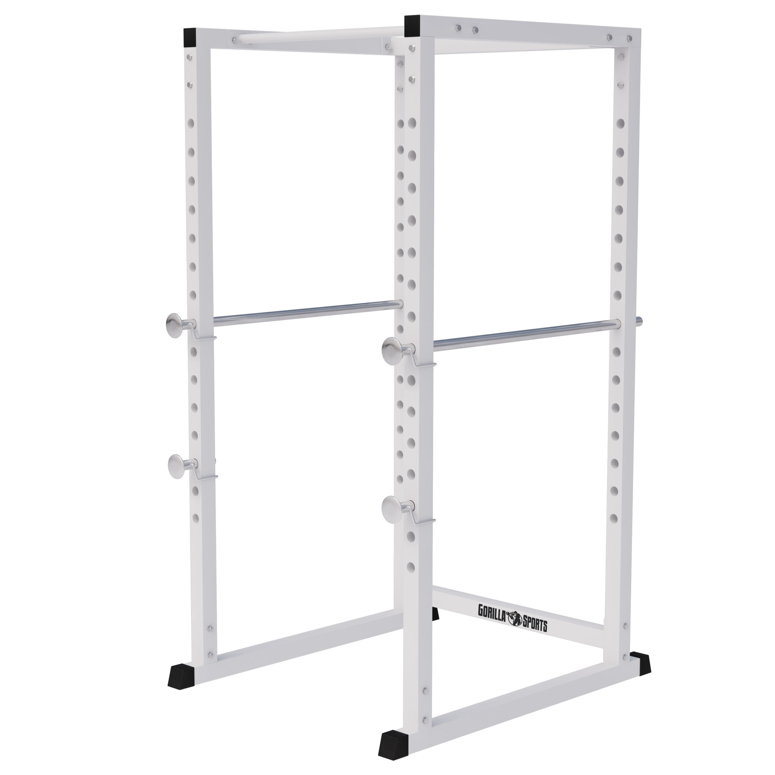 Gorilla Sports - Power Cage / Station De Traction Et Cage À Squats | Musculation - Chaise Romaine - Blanc - Taille Unique - Decathlon