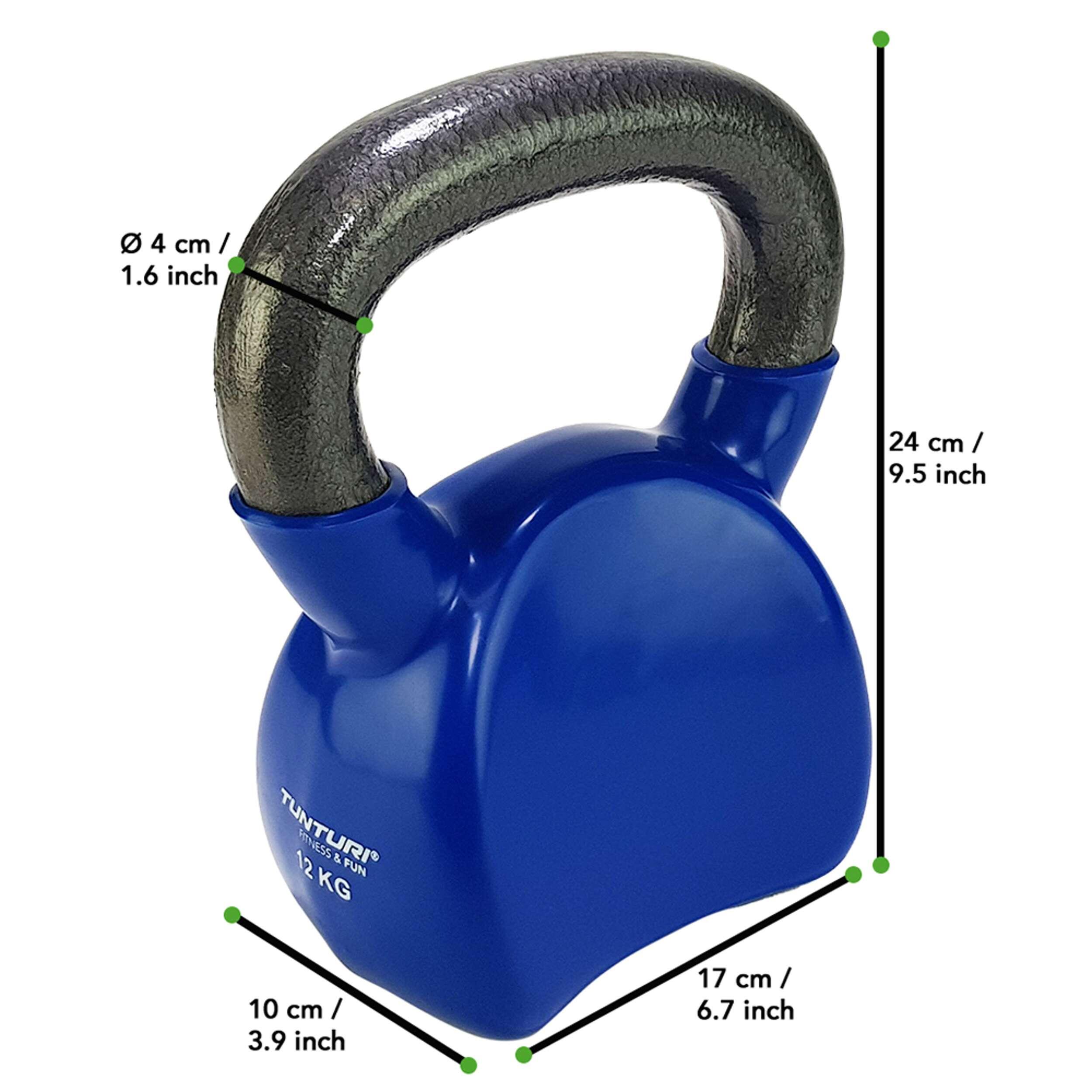 Kettlebell vinyle 4kg bleu 6/8