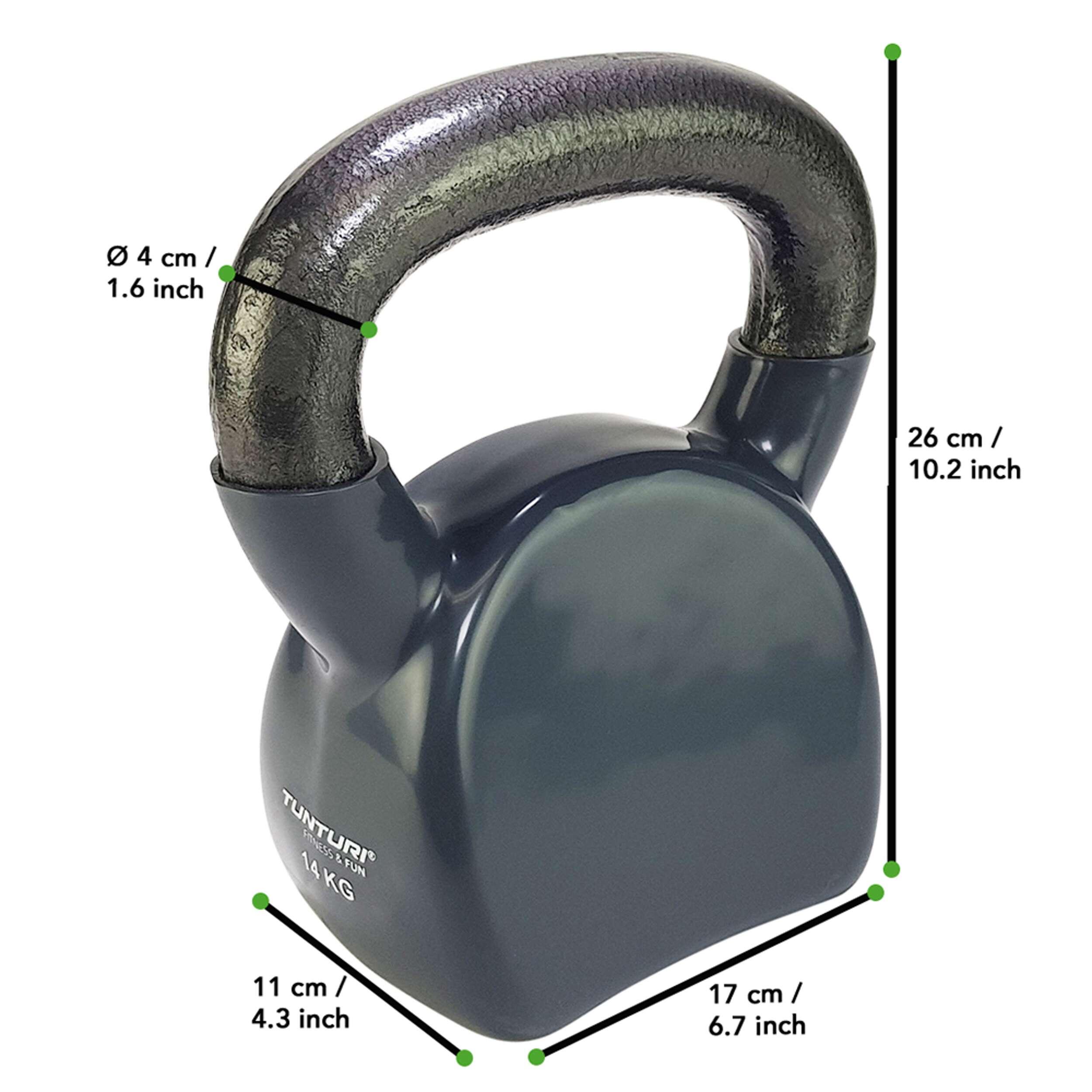 Kettlebell vinilo 14kg gris 6/7
