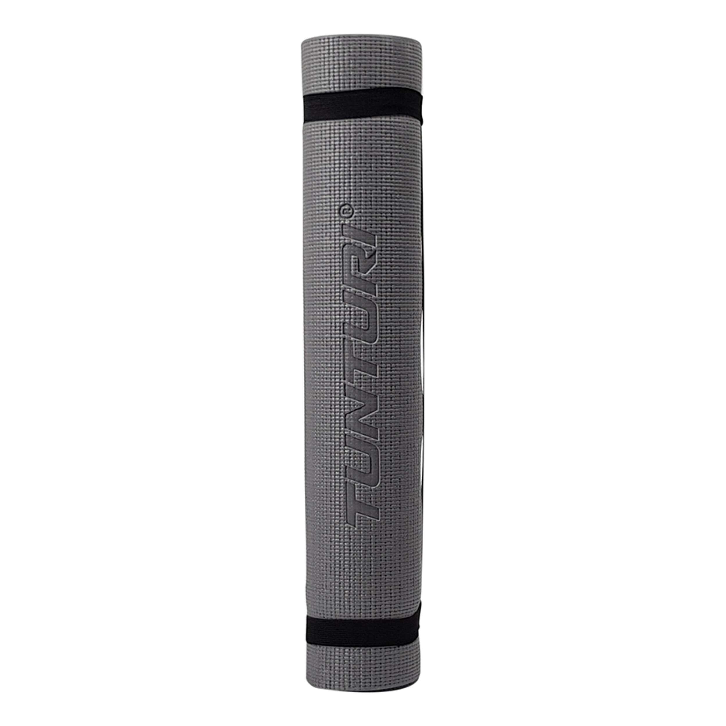 Tunturi PVC Yogamatte 4 mm Rutschfest mit Mandala Aufdruck Anthrazit 2/7
