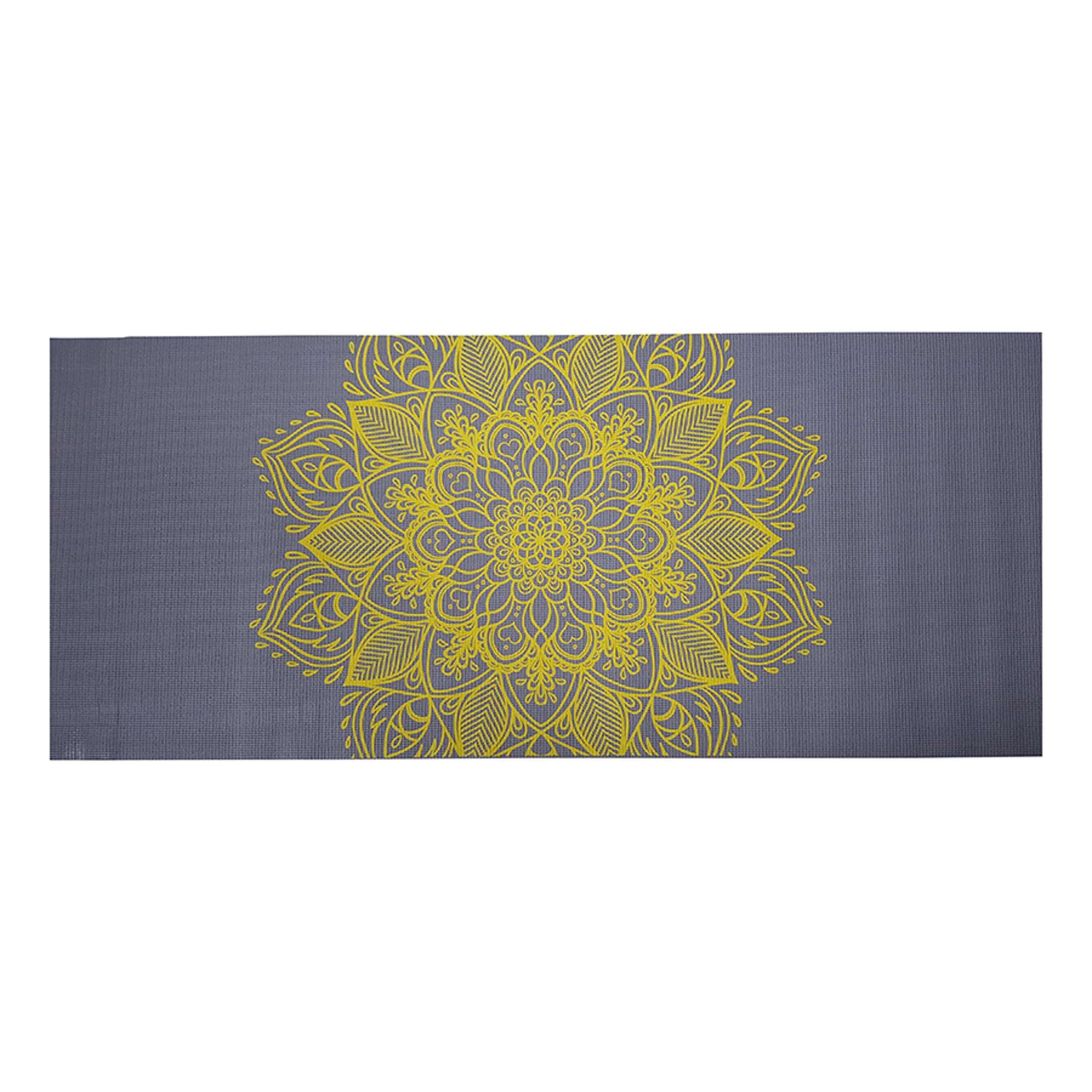 Tunturi PVC Yogamatte 4 mm Rutschfest mit Mandala Aufdruck Anthrazit 7/7