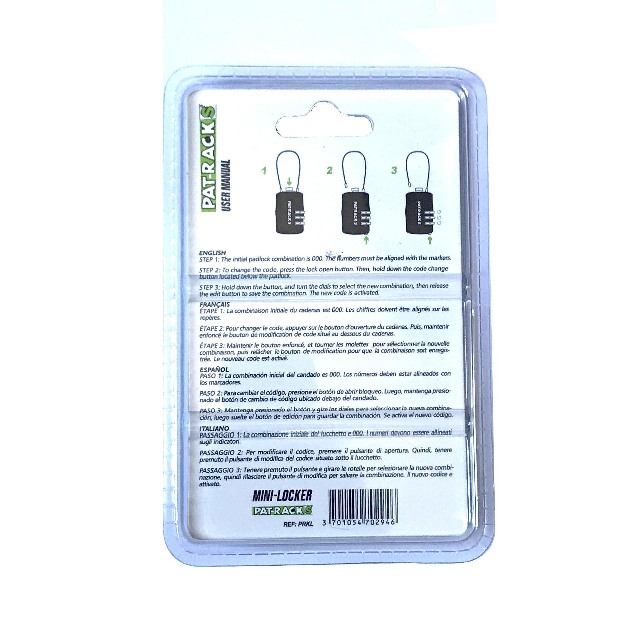 PAT RACKS - Cadenas Mini-Locker pour Velo Shortboard / Longboard ou Scooter 3/3