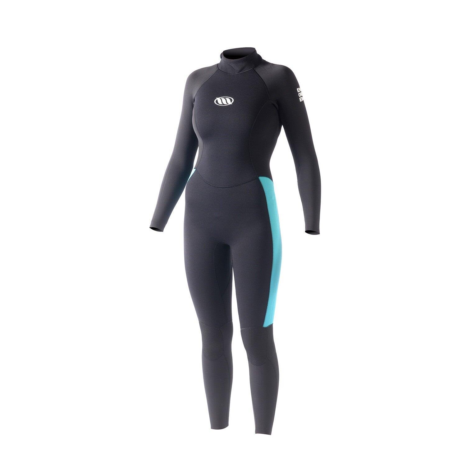 West - fato de surf feminino - fecho traseiro enforcer lady 3/2mm - preto / azul