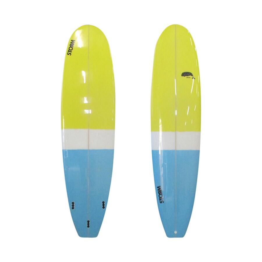 Storm - prancha de surf - mini malibu - 7'6 - beluga - azul / amarelo