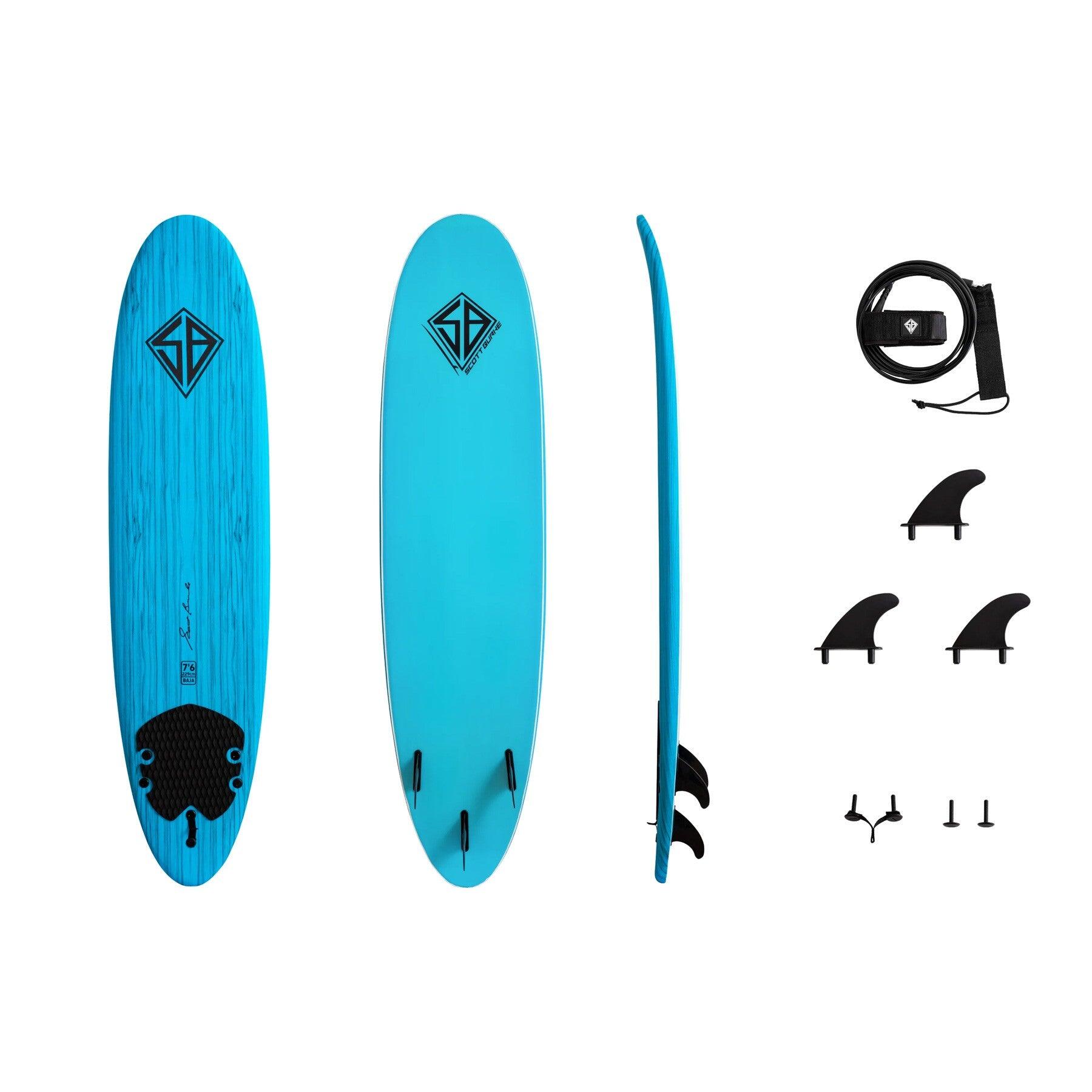 CBC - Tabla de surf de espuma - Tabla blanda 7'6 Scott Burke - Azul claro 4/5