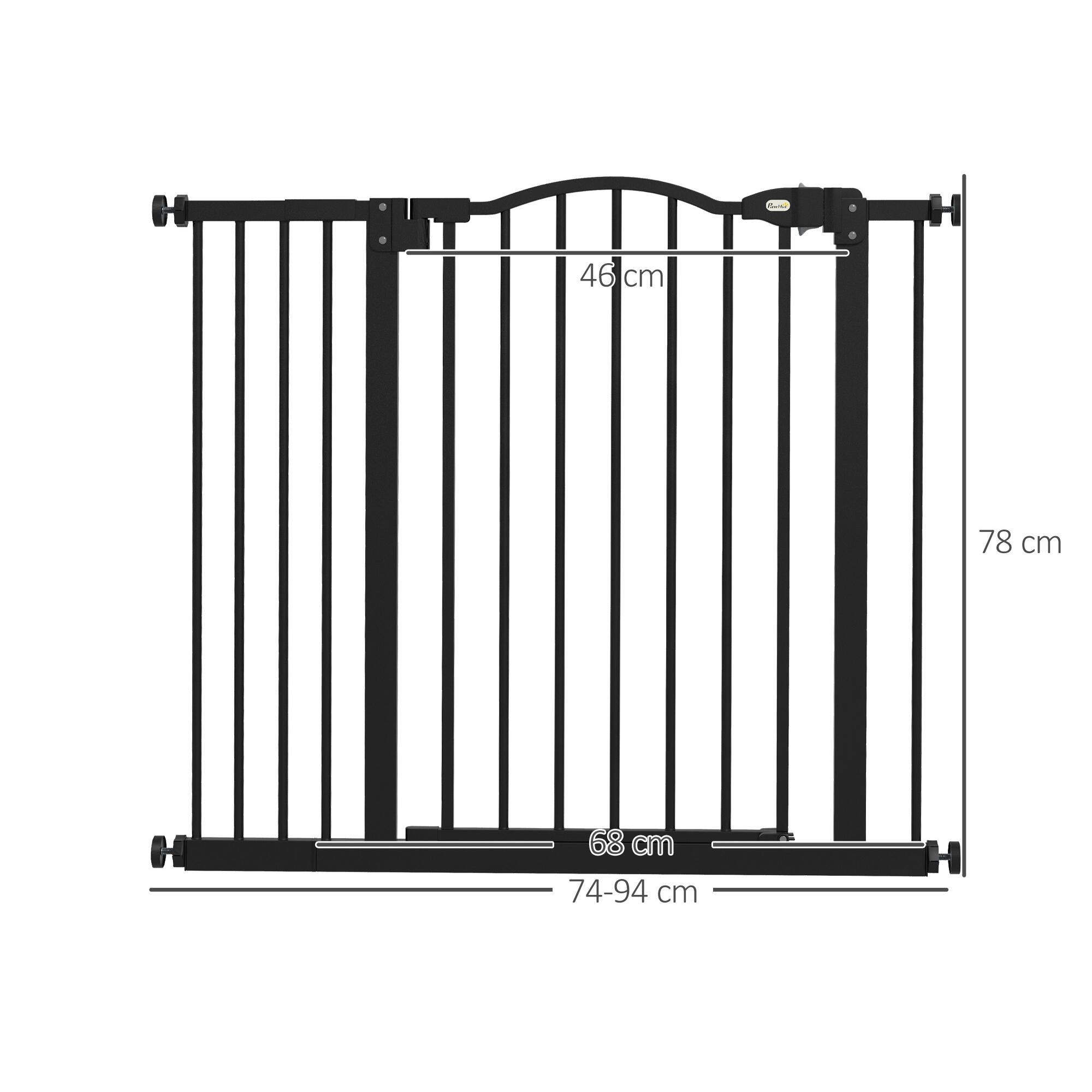 Barreira de segurança cães 74-80x78 cm preto PawHut 3/5