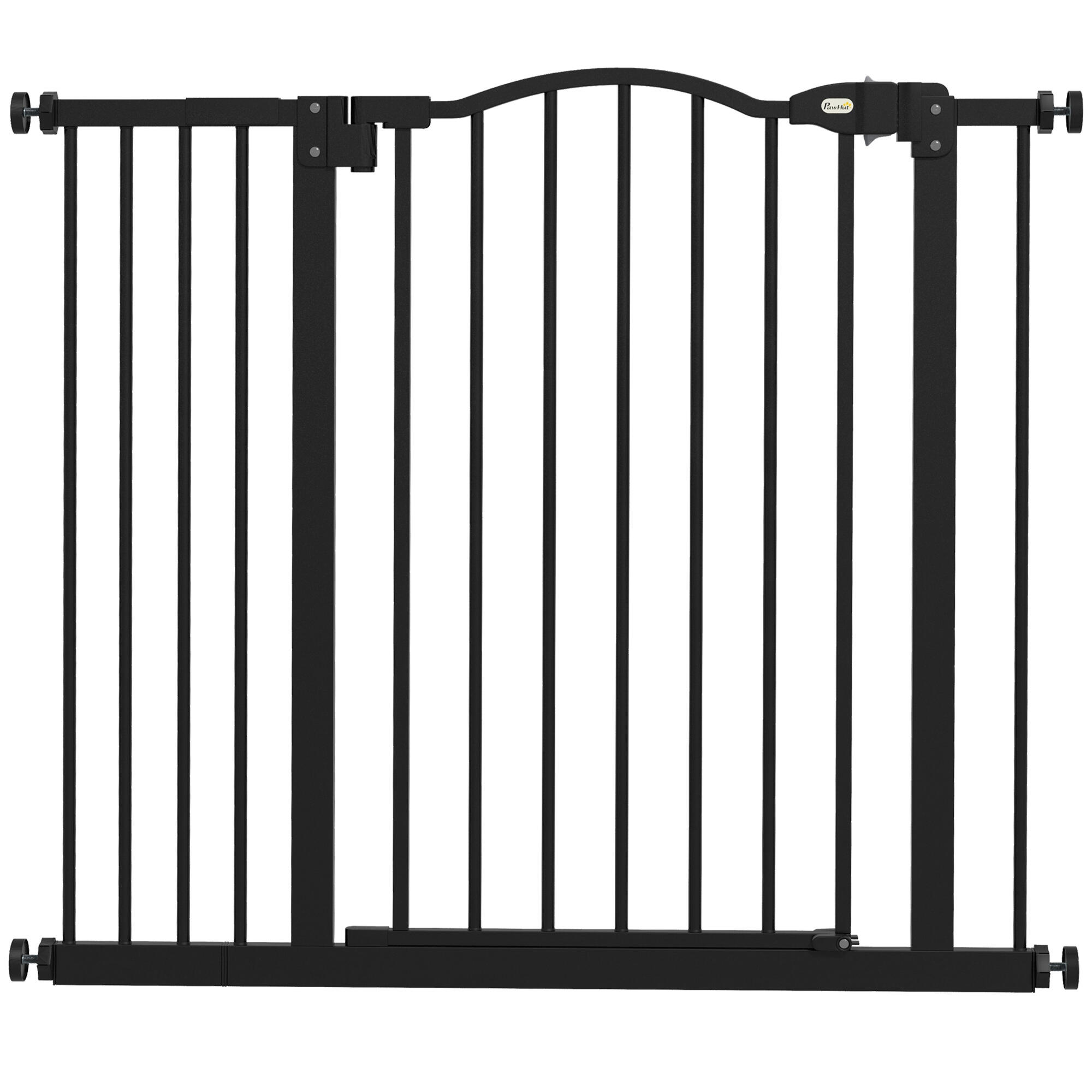 PAWHUT Barreira de segurança cães 74-80x78 cm preto PawHut