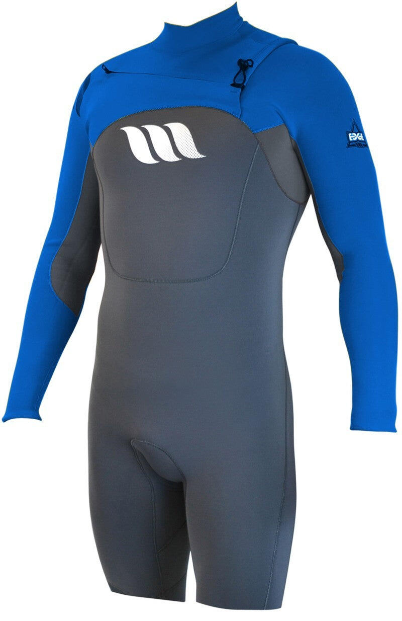WEST - Fato de surf - Edge Spring Suit manga comprida fecho frontal 2/2mm - Azul 1/1