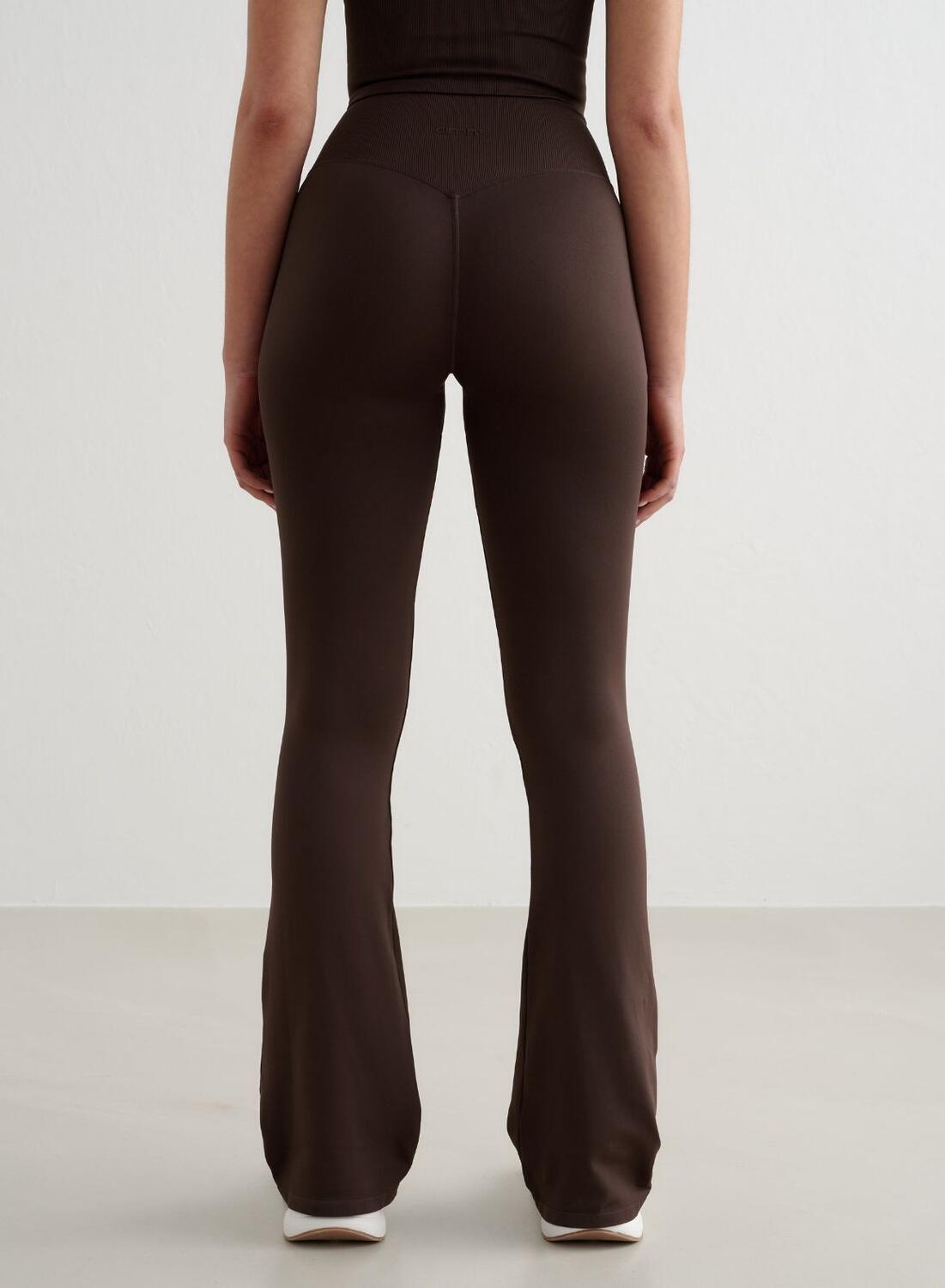 Donna Leggings Gamba Svasata Vita Alta squat proof Shape Seamless Cioccolato 6/6
