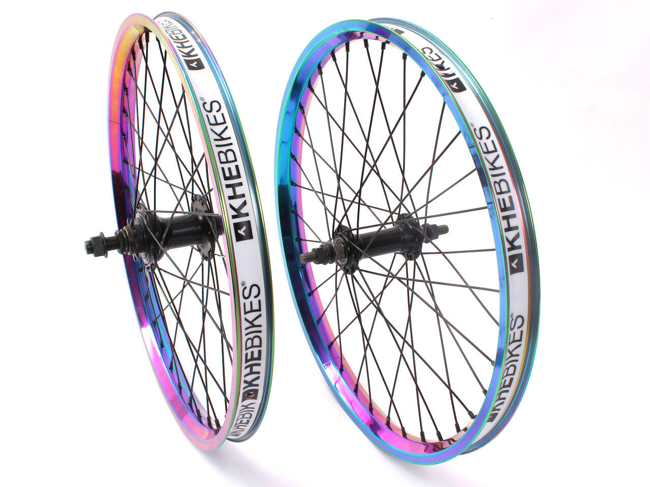 JUEGO DE RUEDAS BMX MVP 20 PULGADAS OIL SLICK 14MM S/B KHEBIKES 3/5