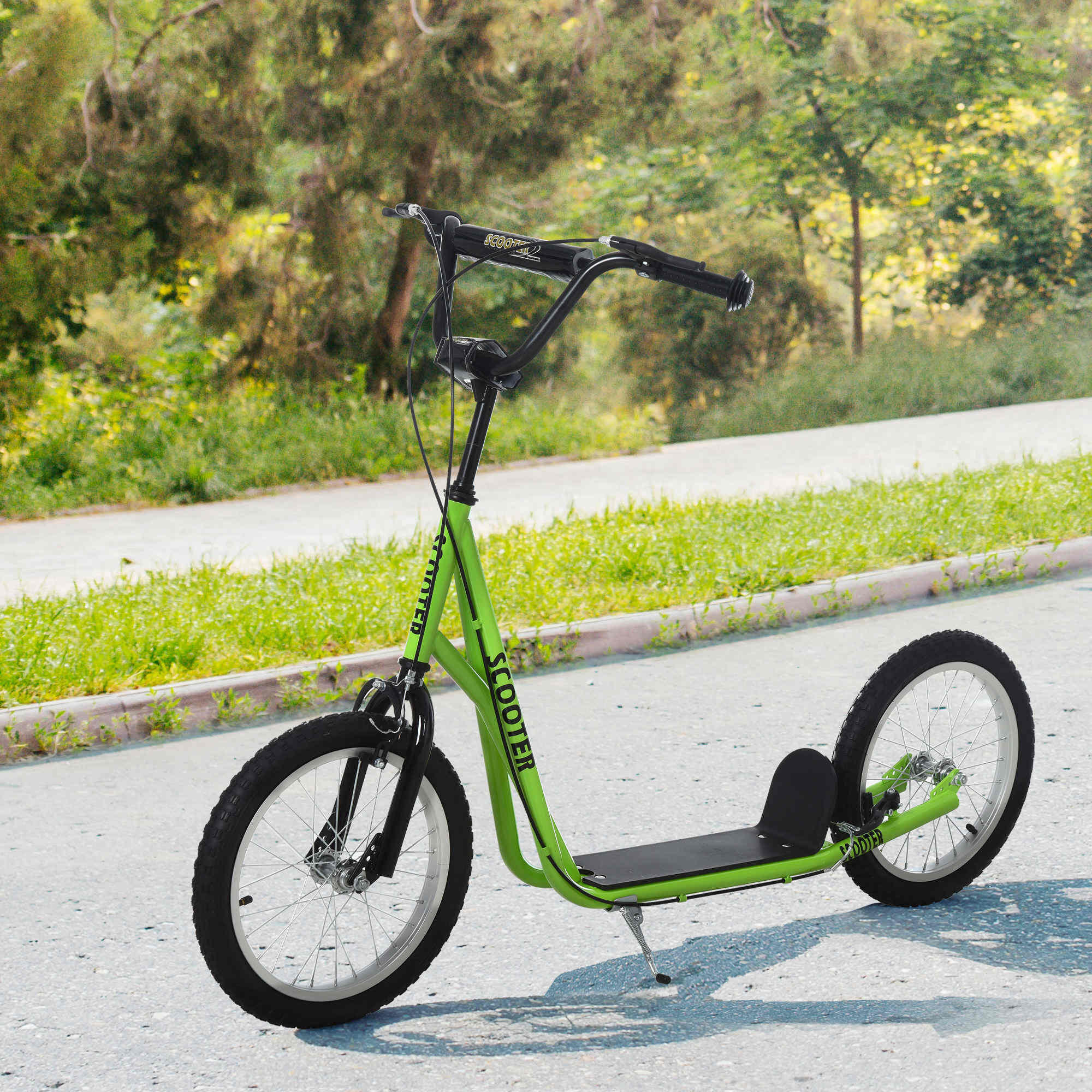 Trotinete 139x58x90-96 cm verde HOMCOM 2/5