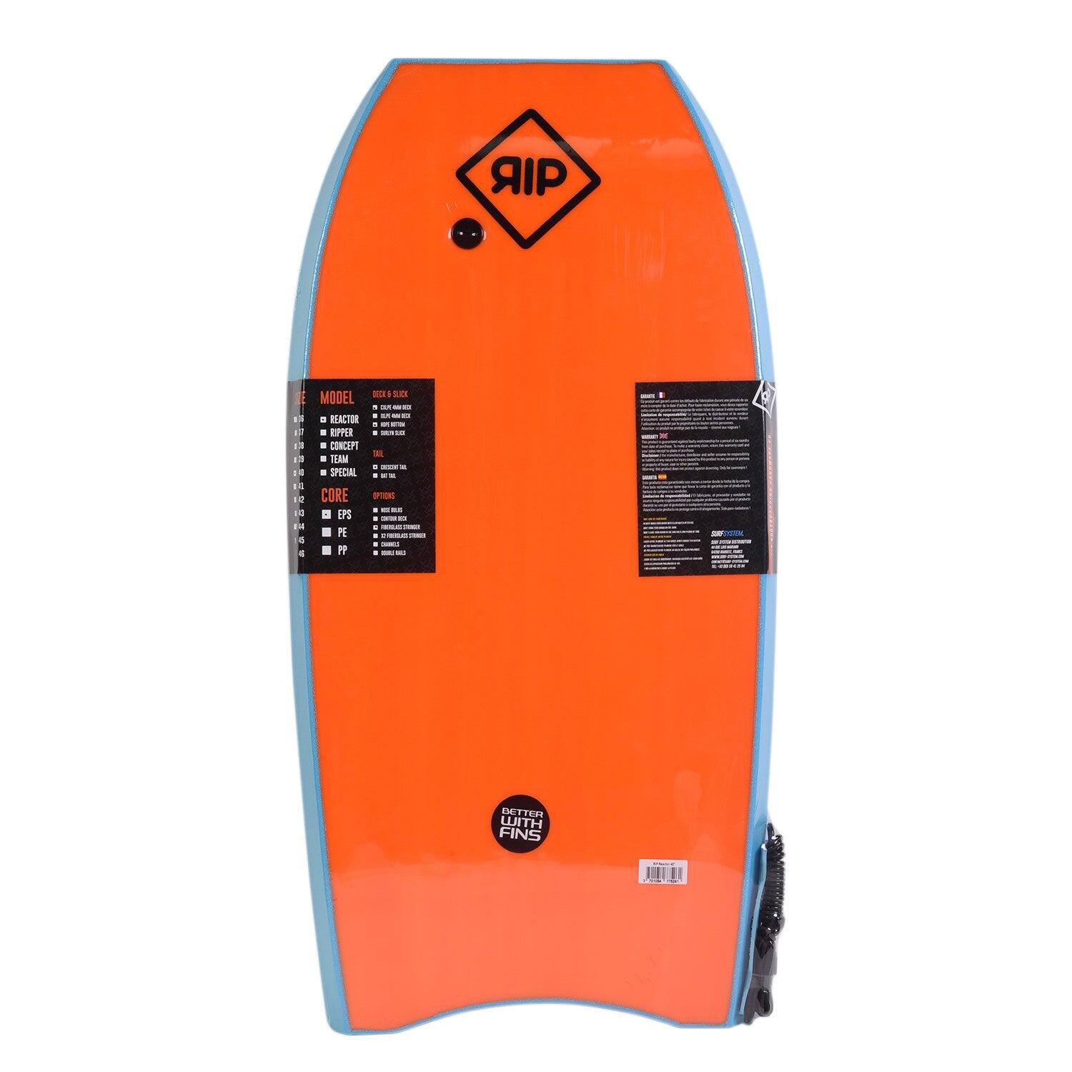 RIP Bodyboard - Ripper Stringer avec leash (EPS) - Blue / Orange 2/2