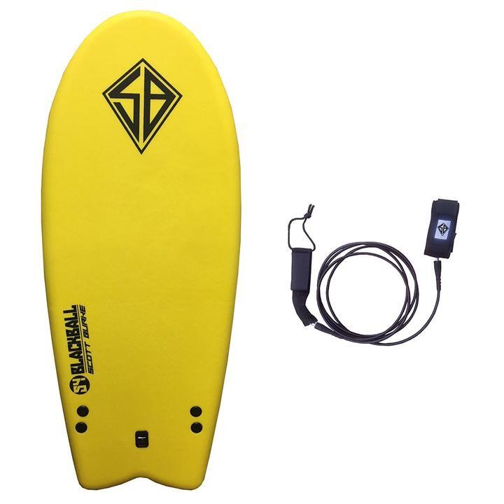 CALIFORNIA BOARD COMPANY CBC - Prancha de surf de espuma -Softboard Black Ball - 54" Fish - Amarelo