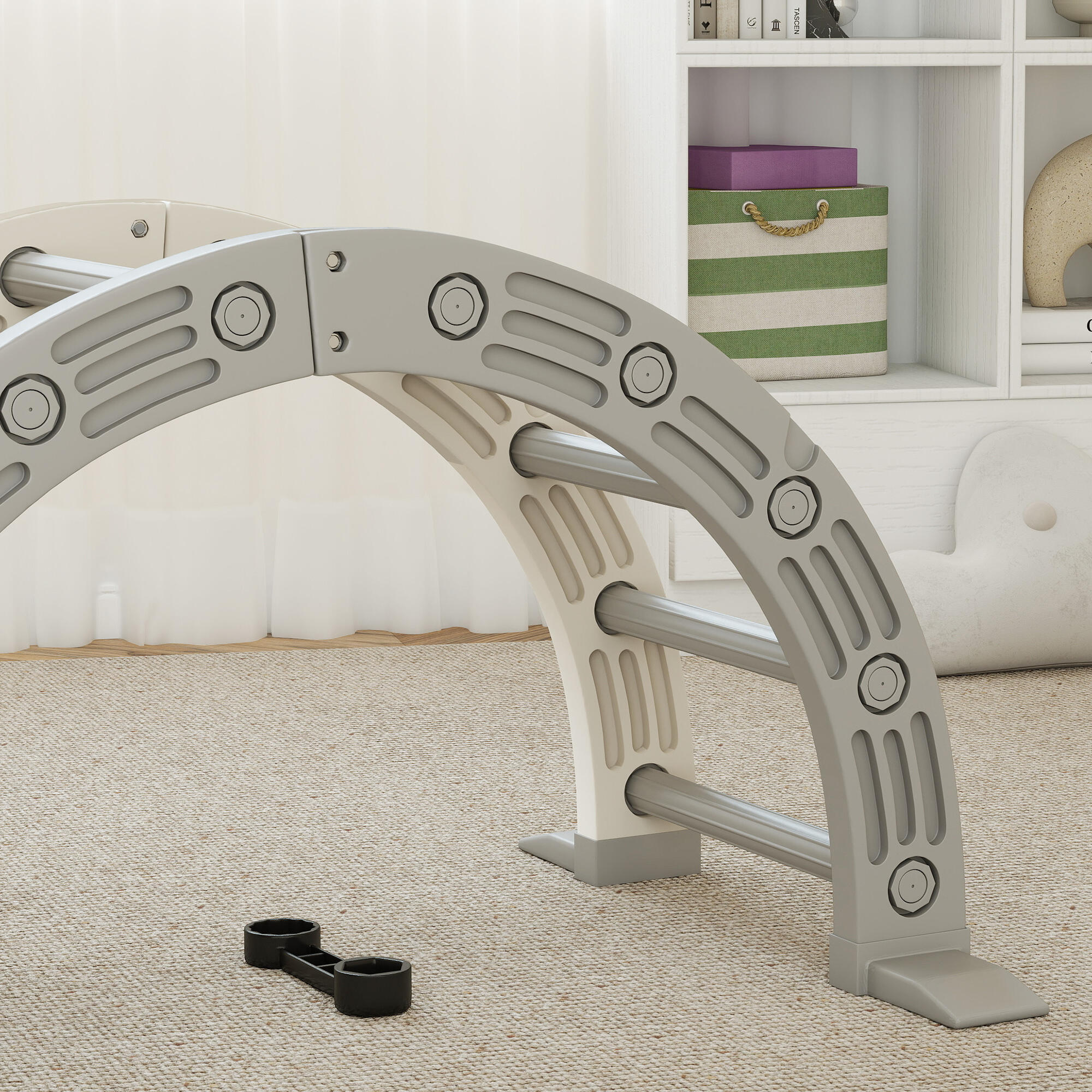 Escalador para Niños AIYAPLAY 164x70x57 cm Gris y Blanco 4/5