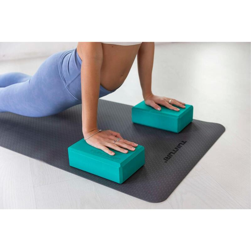 Accessoire Yoga Débutant Bloc Et Sangle De Yoga Barabesty | 2 Briques En Mousse 1 Sangle | Noir | Accessoires Yoga Antidérapants Yoga Carrere