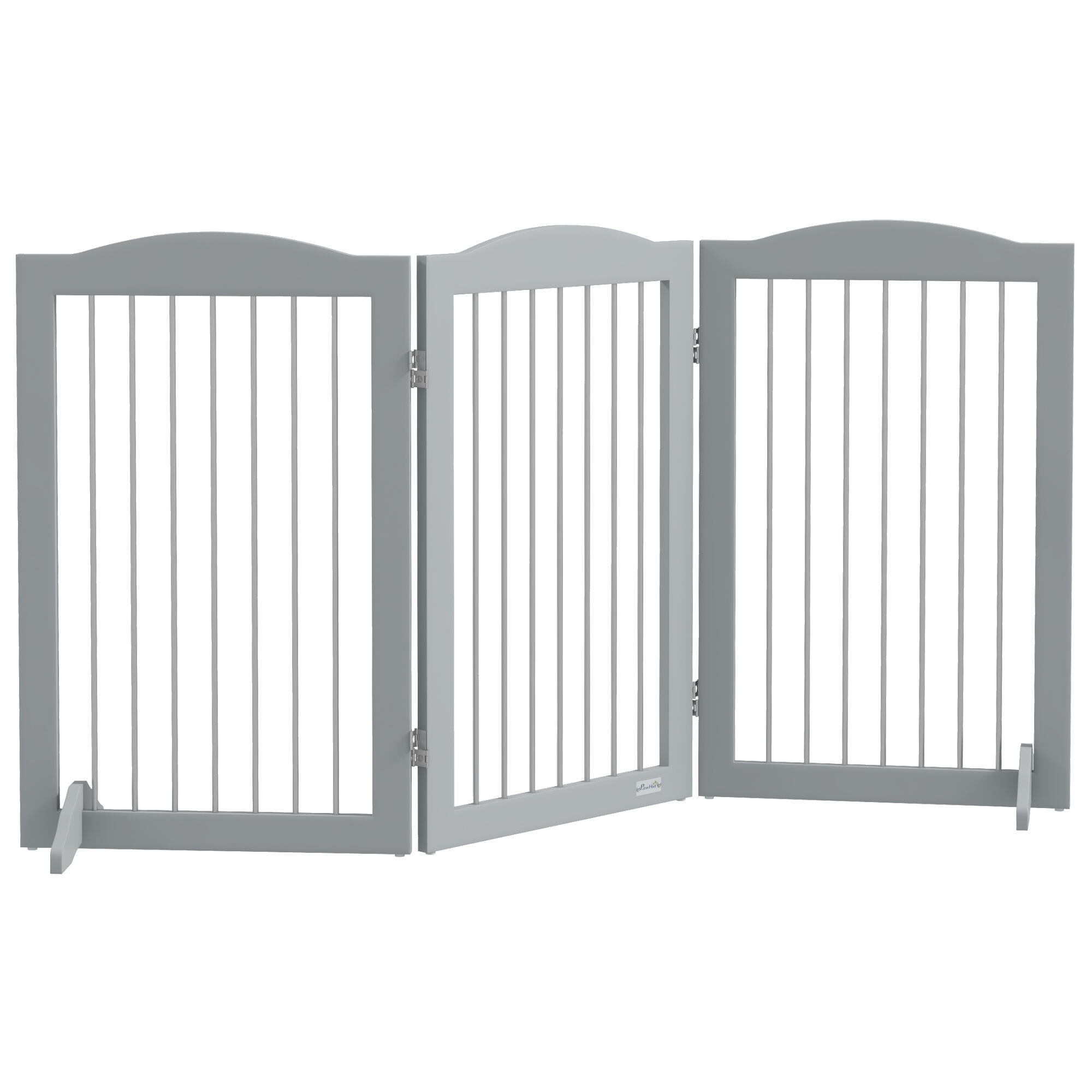 PAWHUT Barreira de segurança cães 154x30x80 cm cinzento PawHut