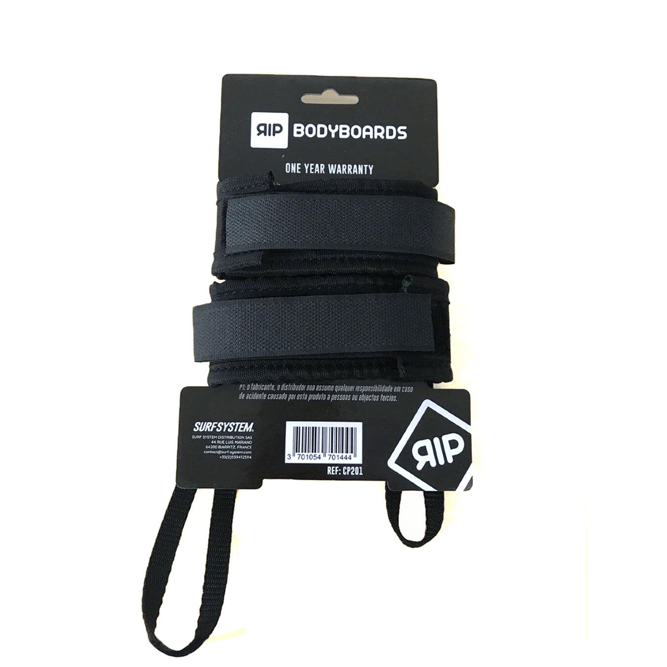 RIP Bodyboard - Paire de Leash Palmes - Fin Savers Black 2/2