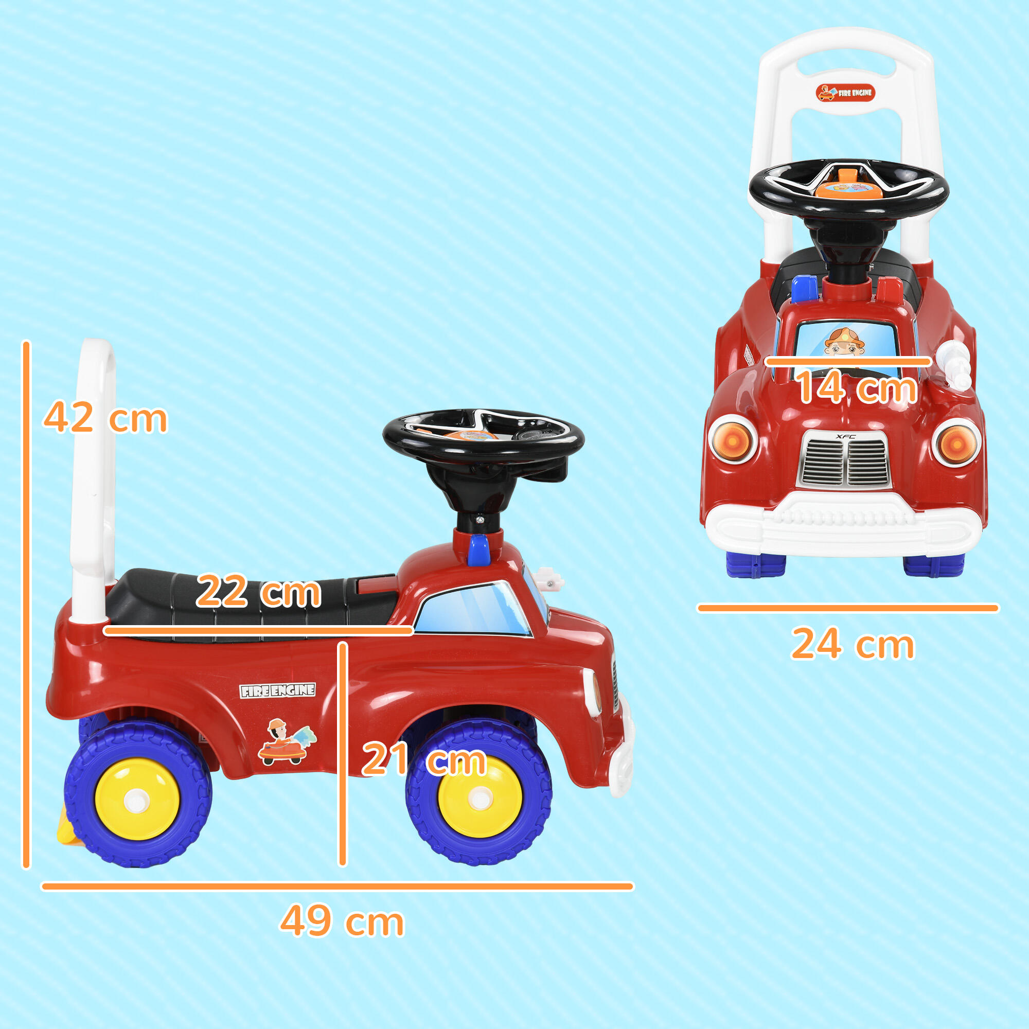 Coche Correpasillos AIYAPLAY 49x24x42 cm Rojo 3/5