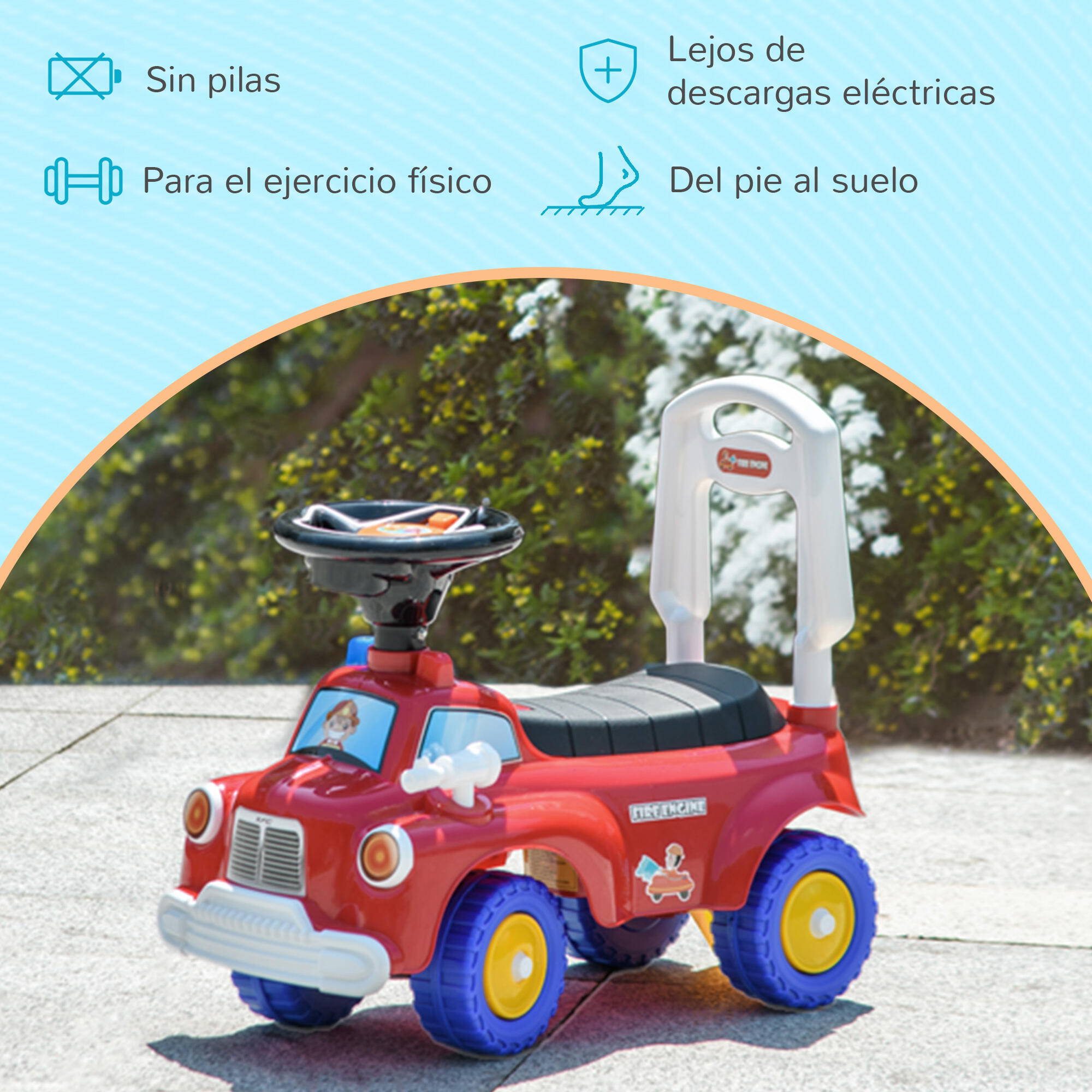 Coche Correpasillos AIYAPLAY 49x24x42 cm Rojo 4/5