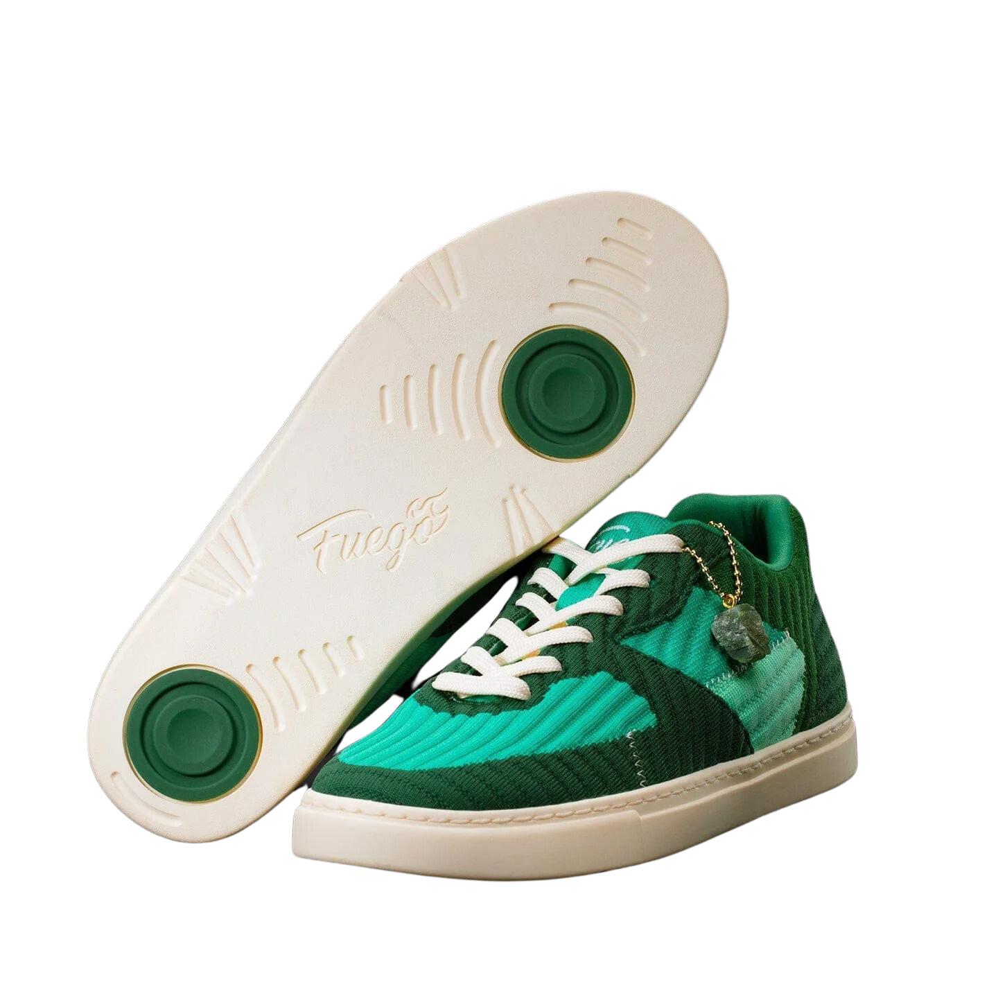 Baskets de danse Fuego Jade vertes éco-tricot 2/7