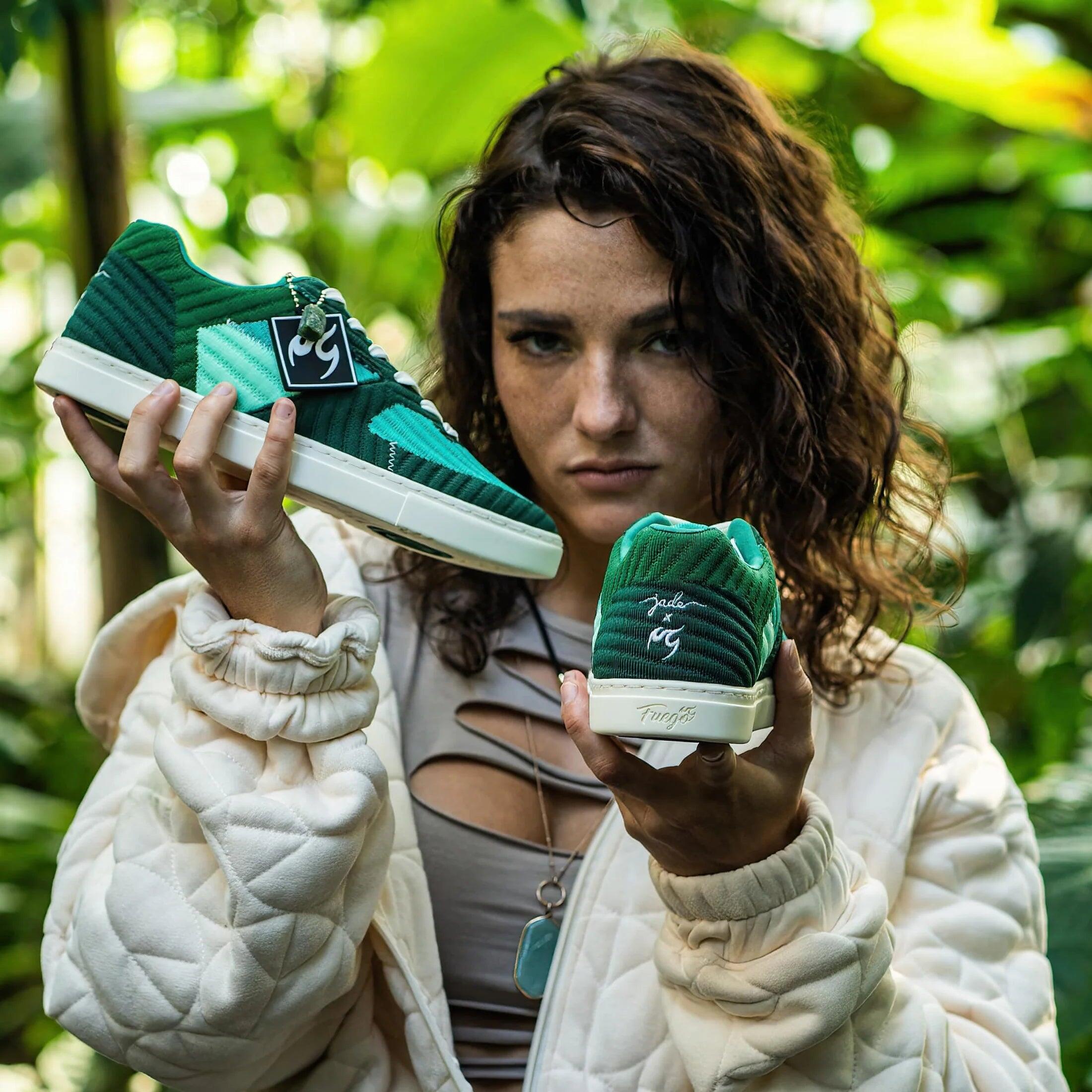 Baskets de danse Fuego Jade vertes éco-tricot 4/7