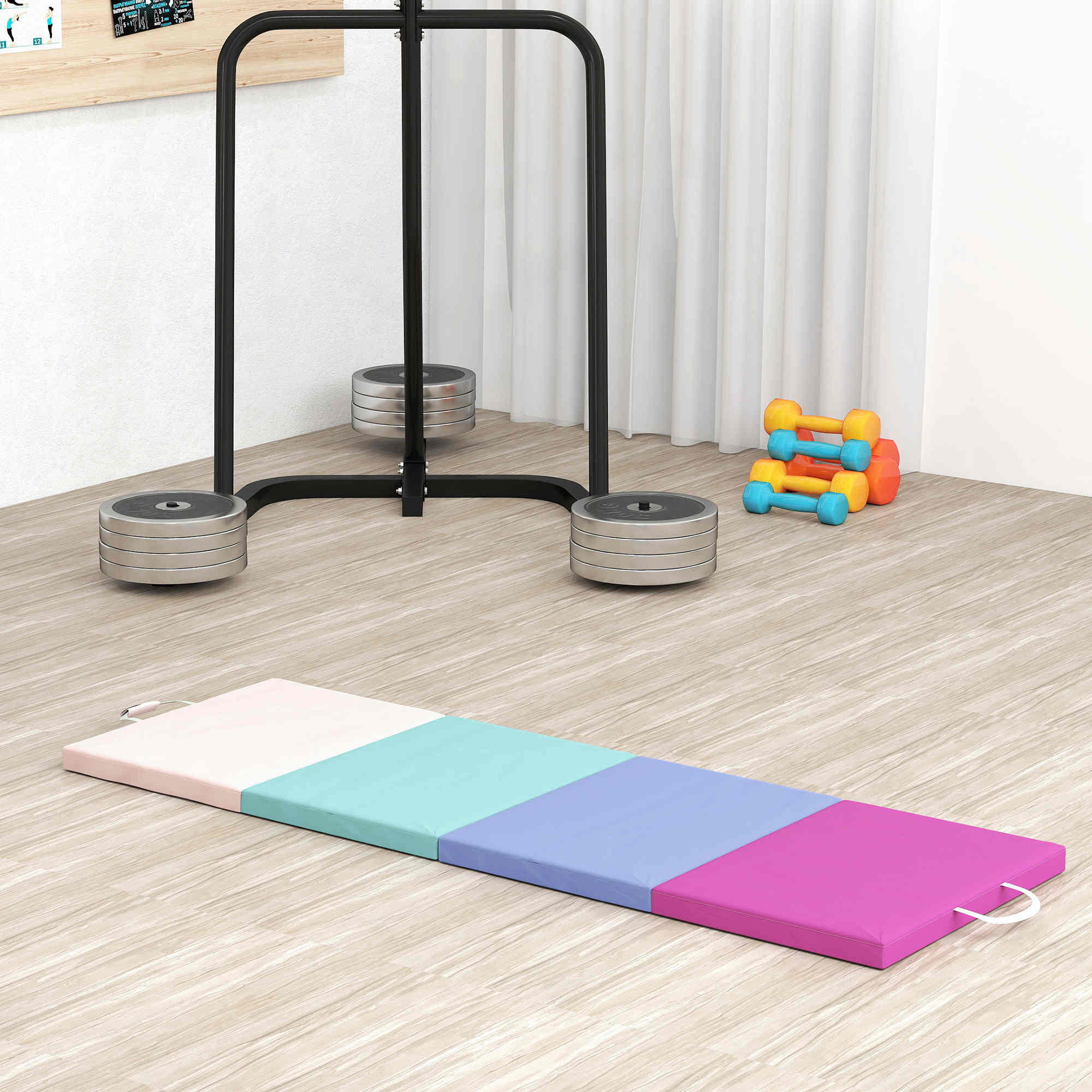 Tapete de ginástica 180x60x5 cm multicor SPORTNOW 2/5
