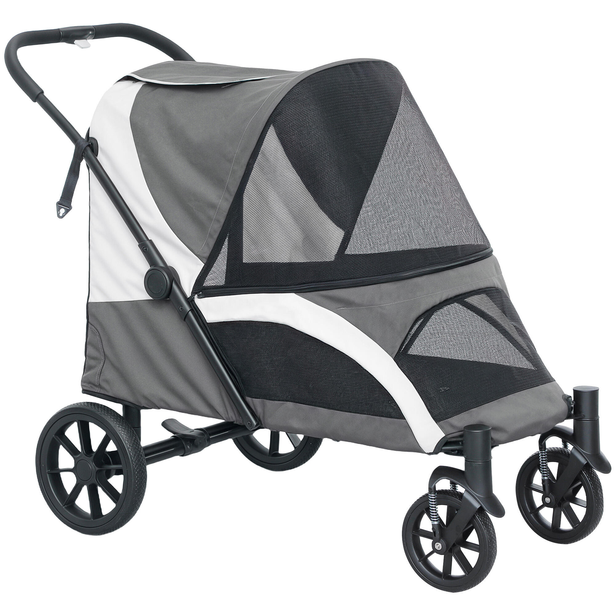PAWHUT Carrinho para Cães 124x67x100 cm cinzento escuro PawHut