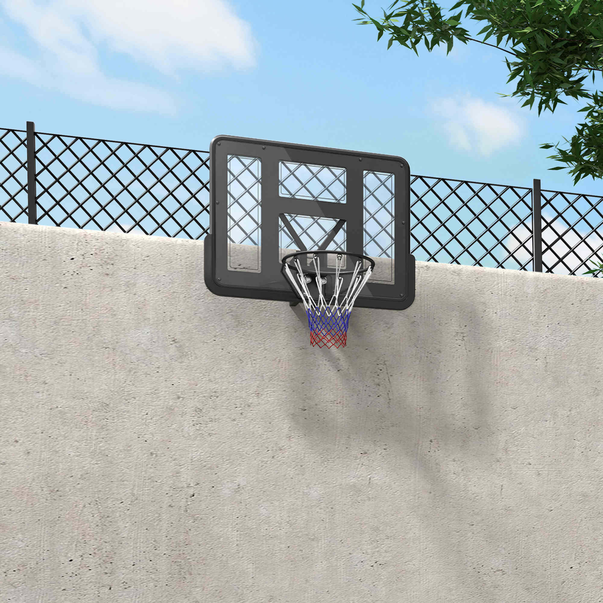 Tabela de basquetebol 110x75 cm preto SPORTNOW 2/5