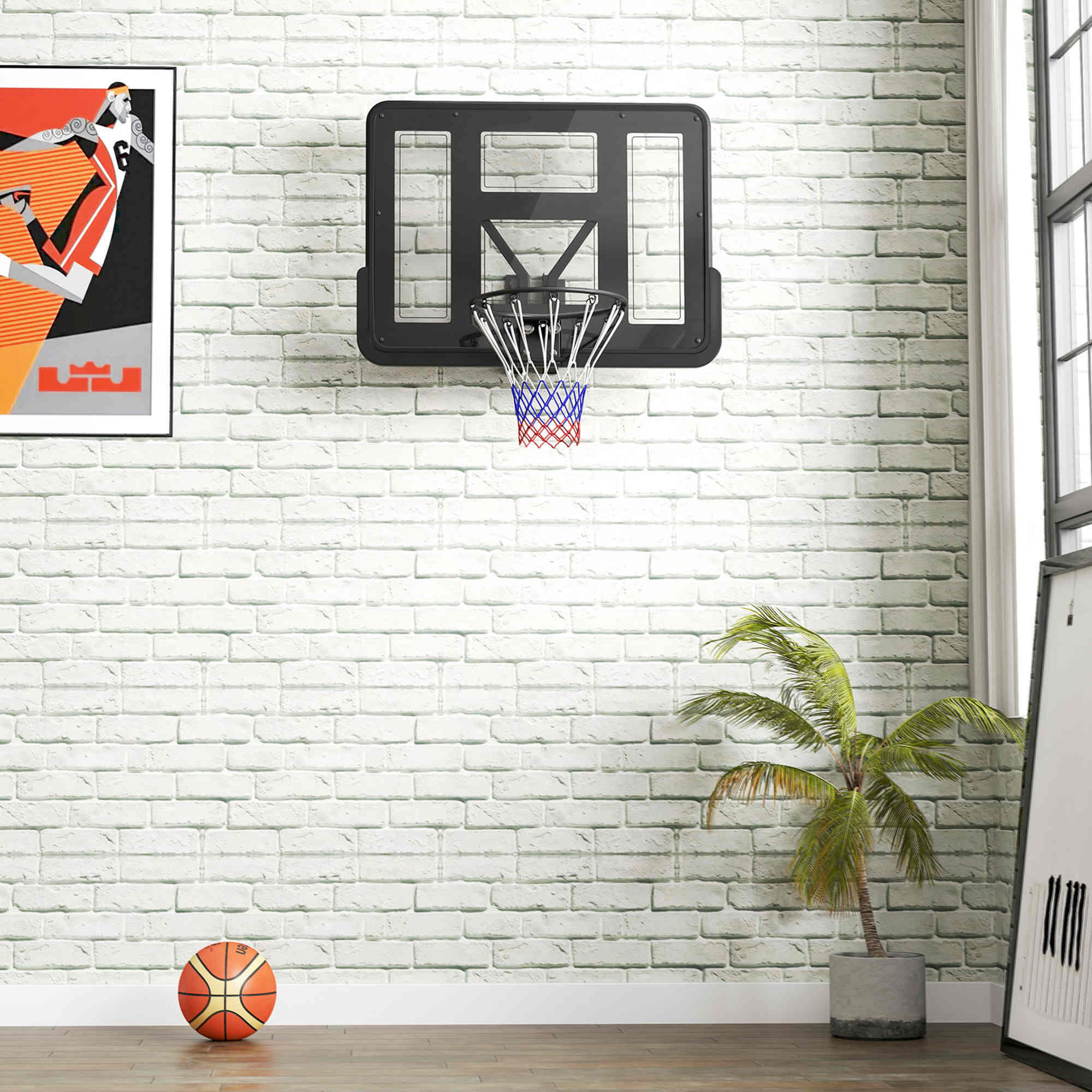 Tabela de basquetebol 110x75 cm preto SPORTNOW 4/5