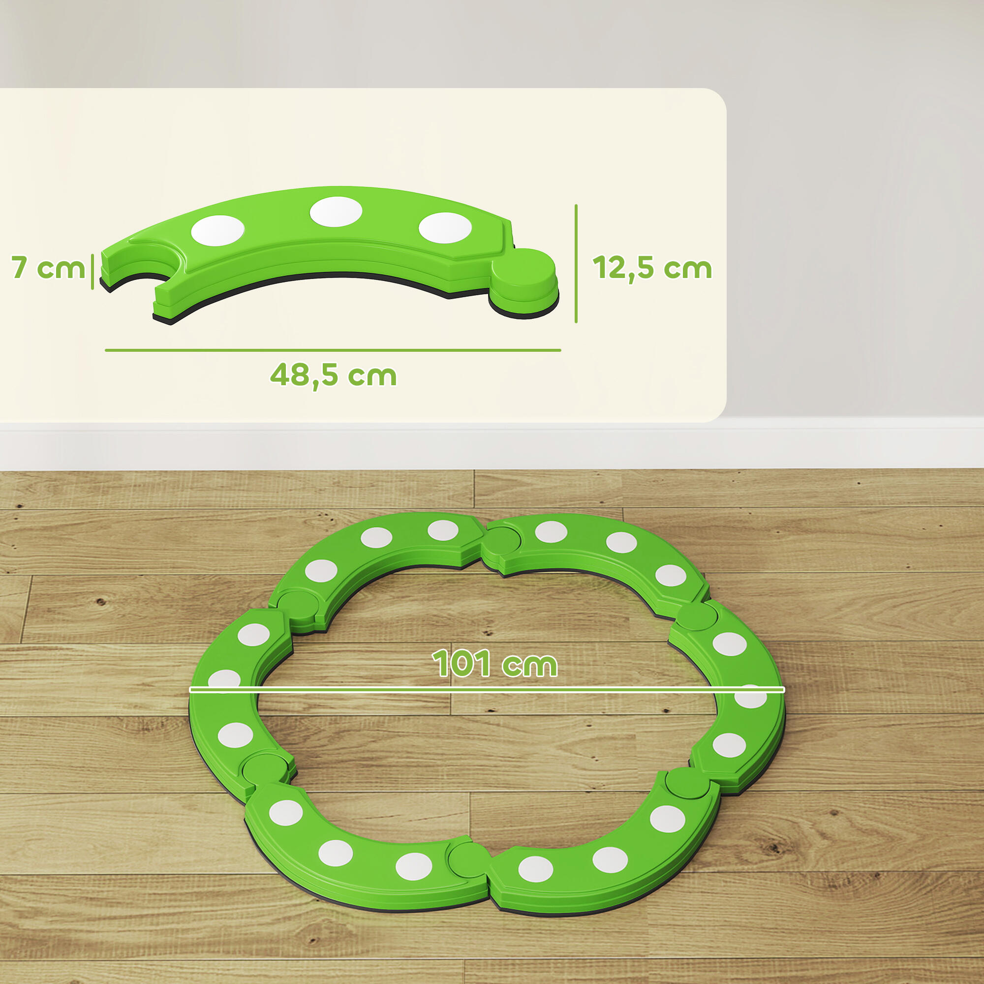 Viga de Equilibrio AIYAPLAY 101x101x7 cm Verde 3/5