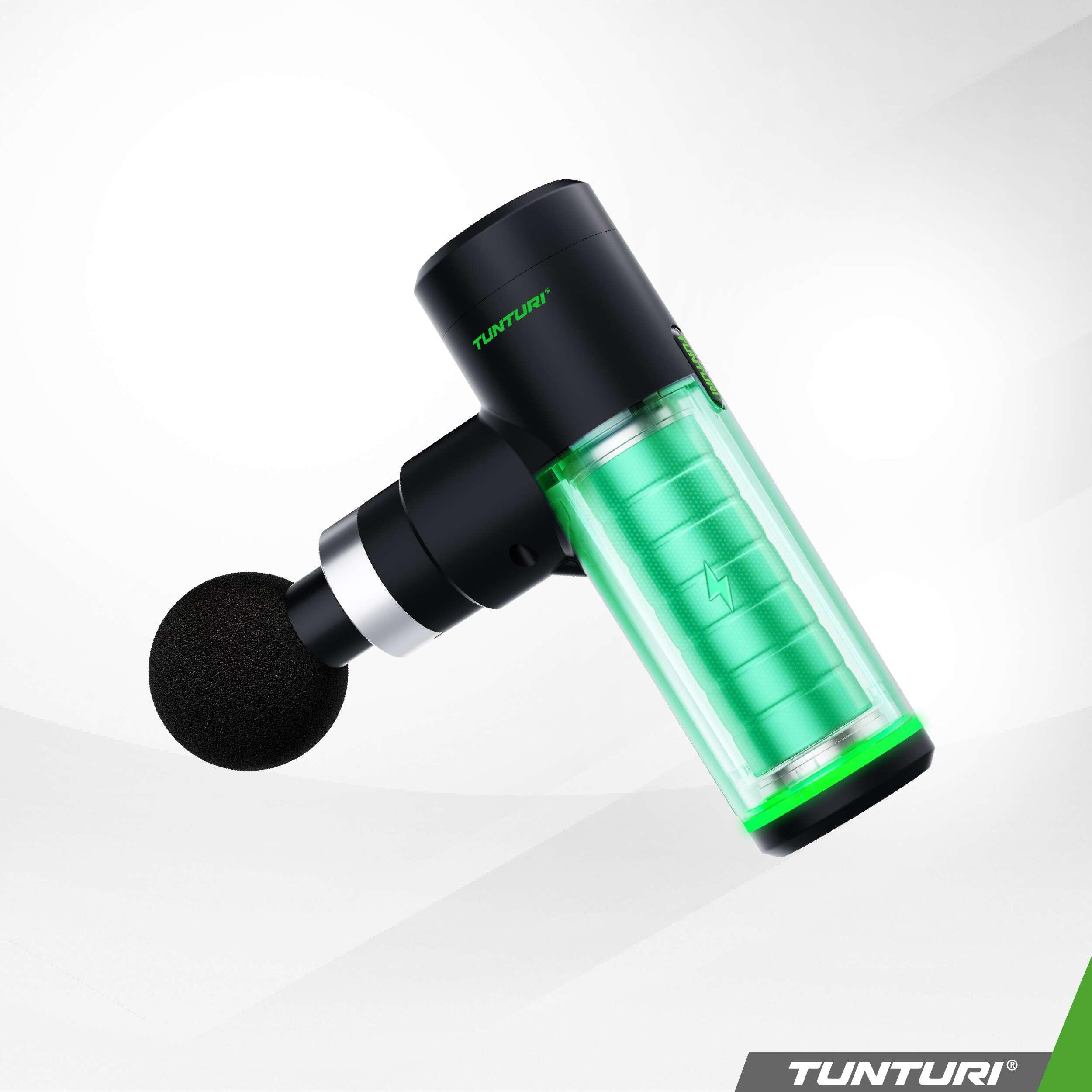 Pistola de masaje fitness compacto recargable 4 cabezas Tunturi Mini 3/8