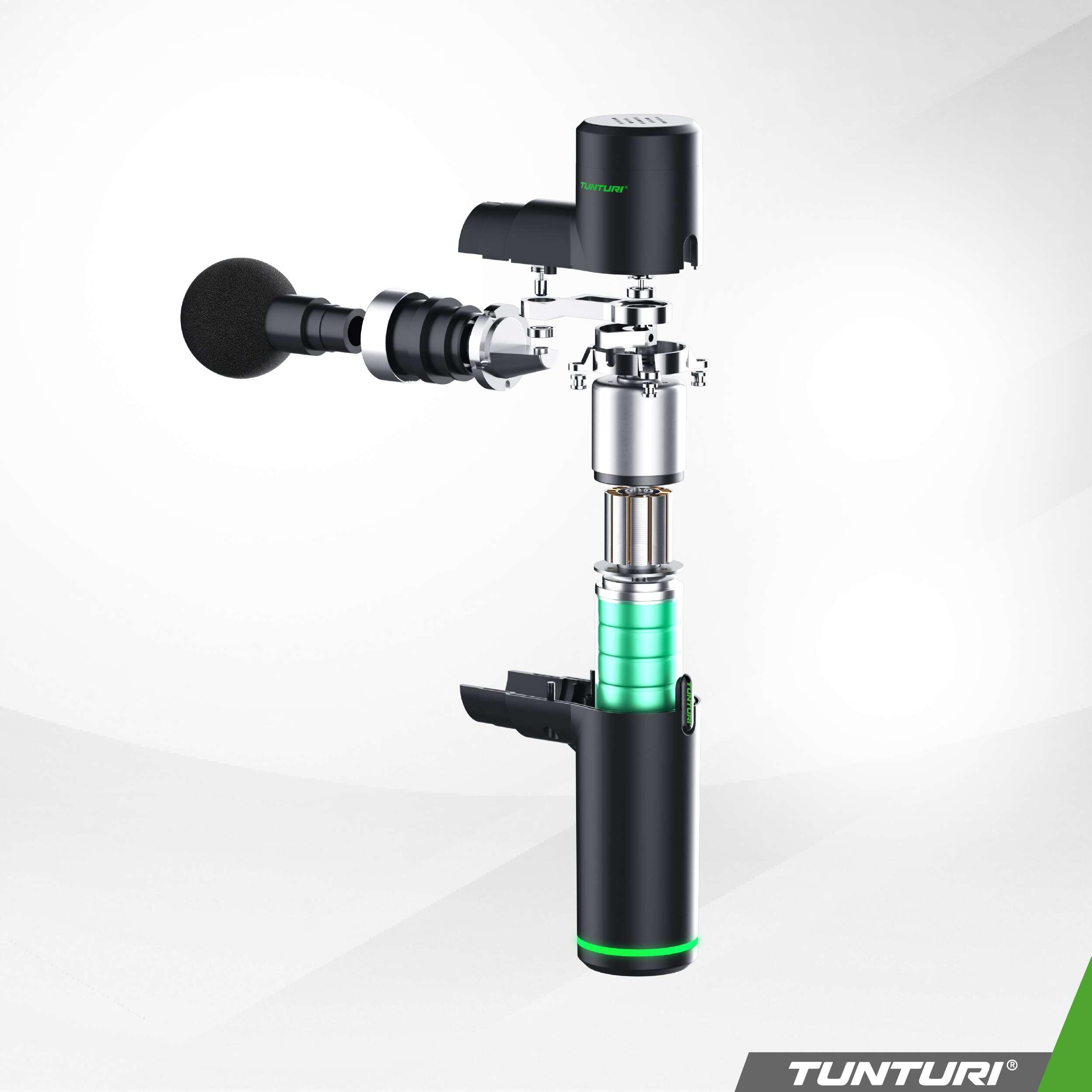 Pistola de masaje fitness compacto recargable 4 cabezas Tunturi Mini 7/8