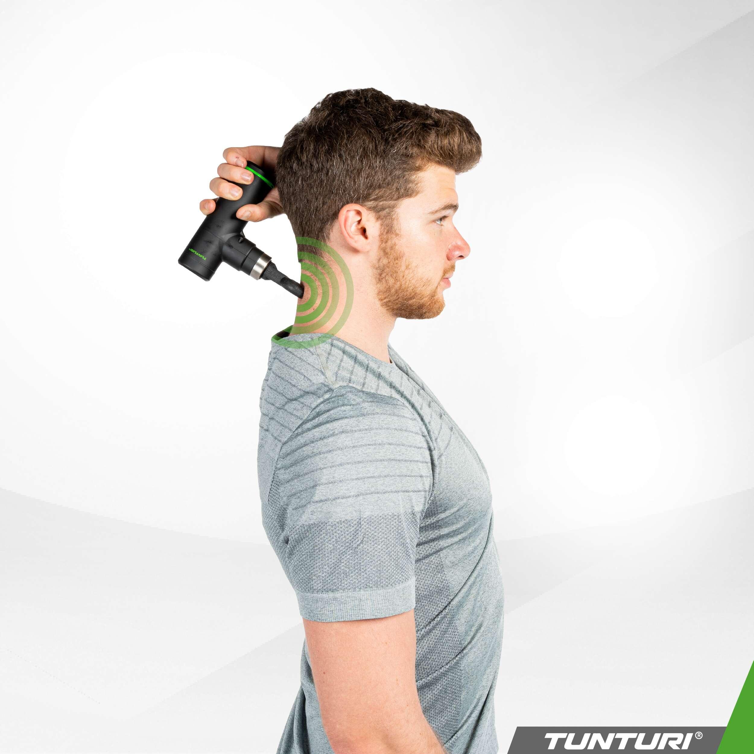Pistola de masaje fitness compacto recargable 4 cabezas Tunturi Mini 6/8