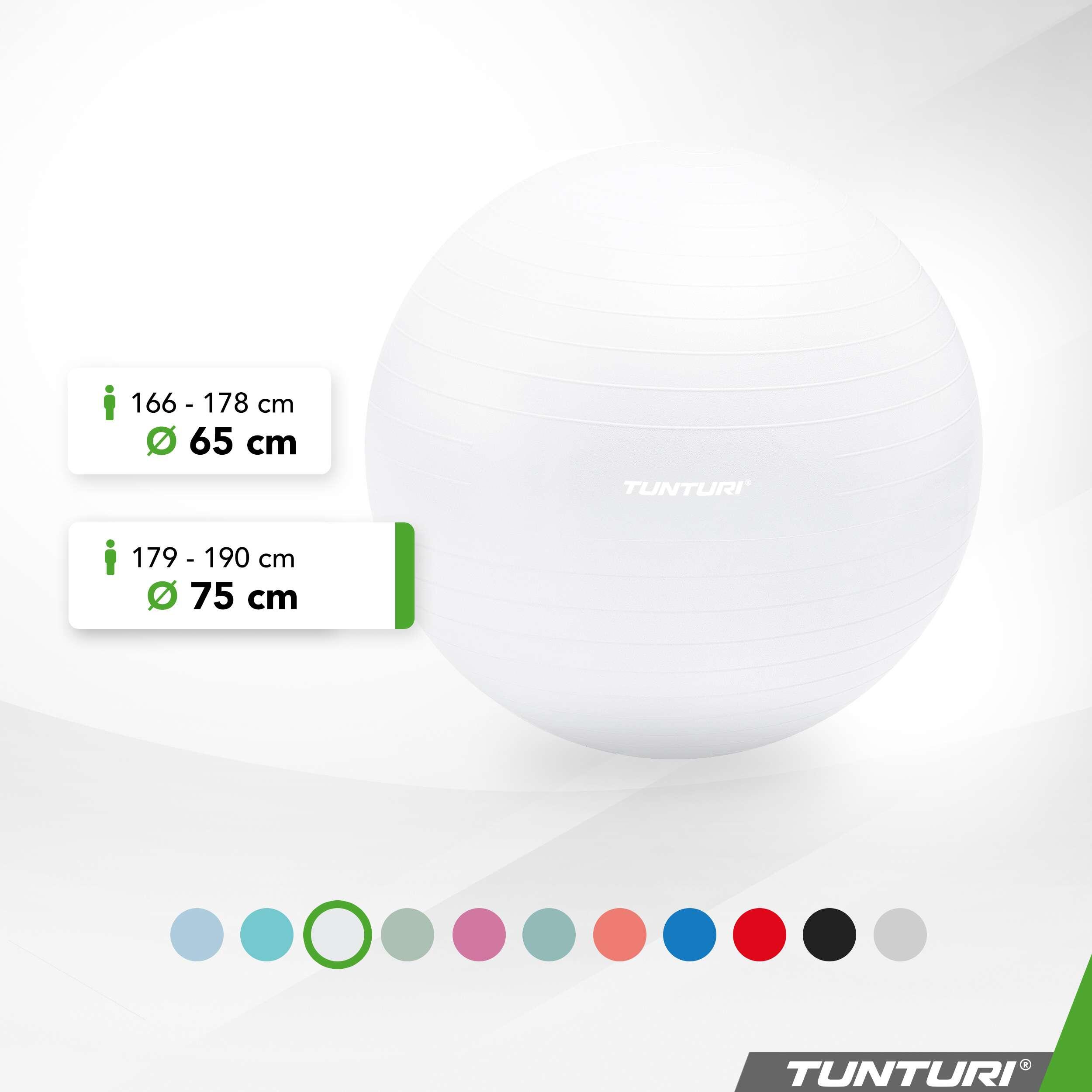 Gymnastický míč TUNTURI zesílený 75 cm Krémově bílý 2/7