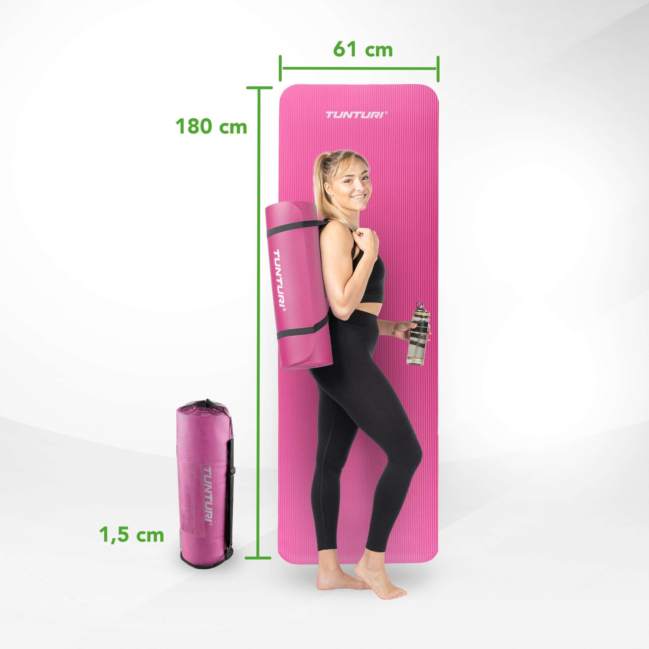 Esterilla de fitness - 180 x 60 x 1,5 cm - Con bolsa de transporte 7/8