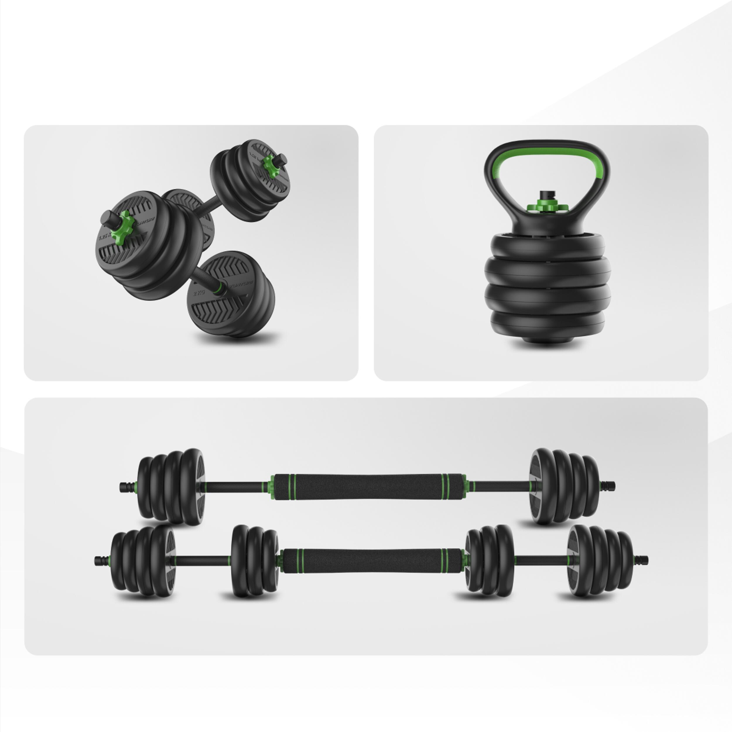 Set di pesi bilanciere e manubri 28 kg - Bilanciere in vinile con pesi 6/7