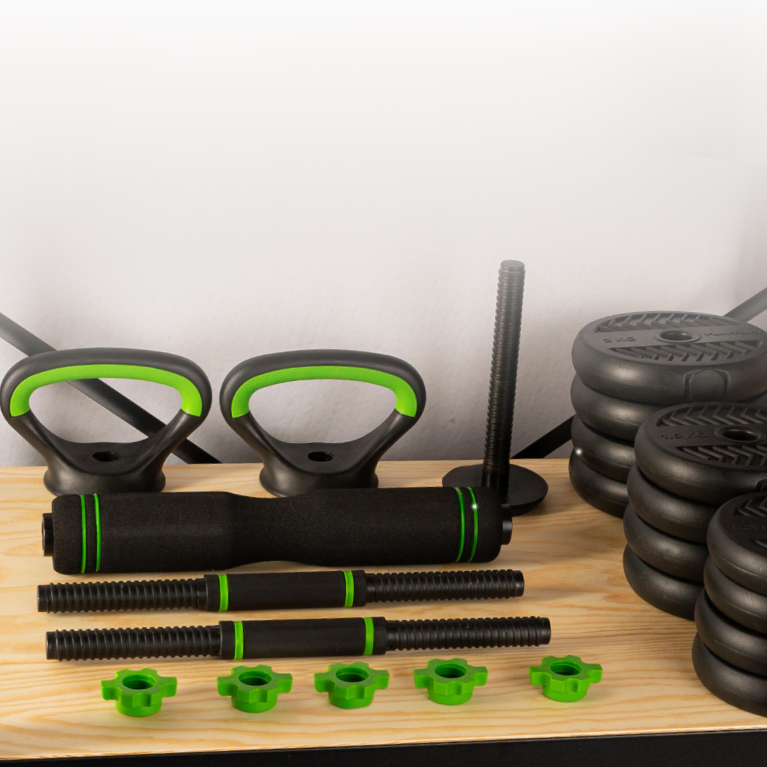 Halter en Dumbbells Gewichtenset - Kettlebell, push-up steunen - 20 kg 3/7