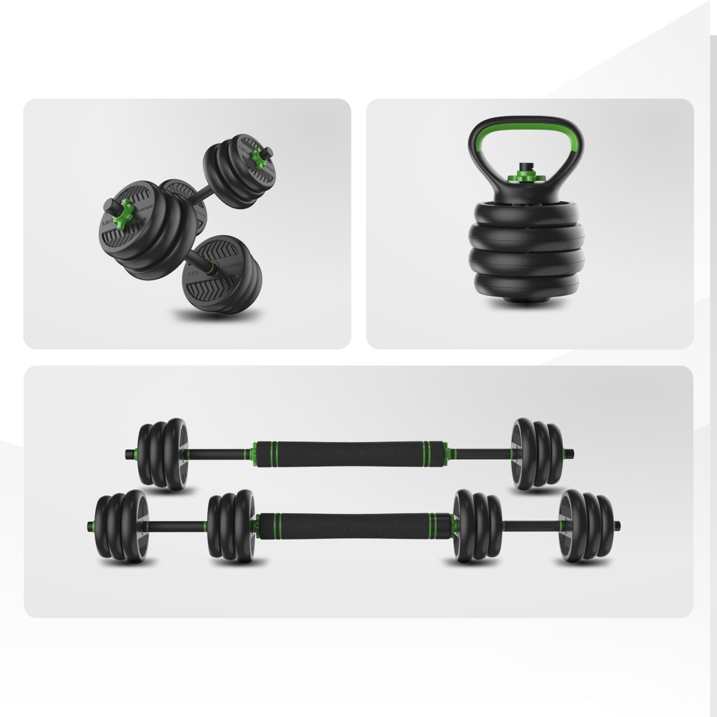 Halter en Dumbbells Gewichtenset - Kettlebell, push-up steunen - 20 kg 7/7