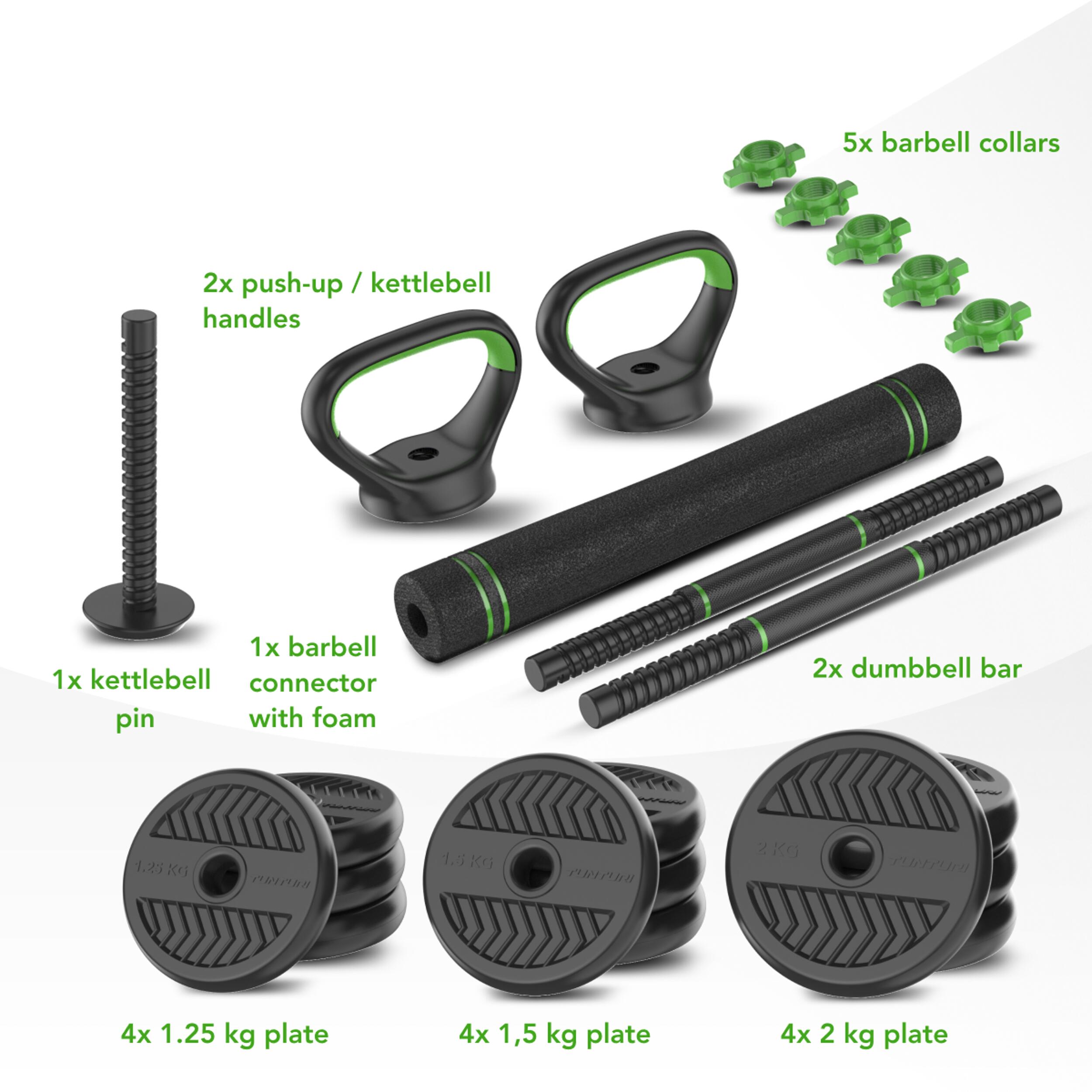 Halter en Dumbbells Gewichtenset - Kettlebell, push-up steunen - 20 kg 5/7