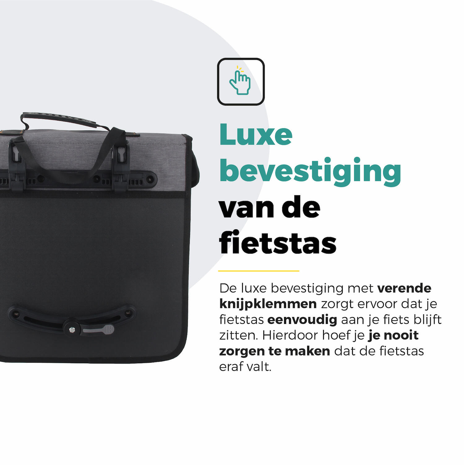Voltano Enkele Fietstas Afgeschuind Rechts - Grijs - 22 Liter 2/7